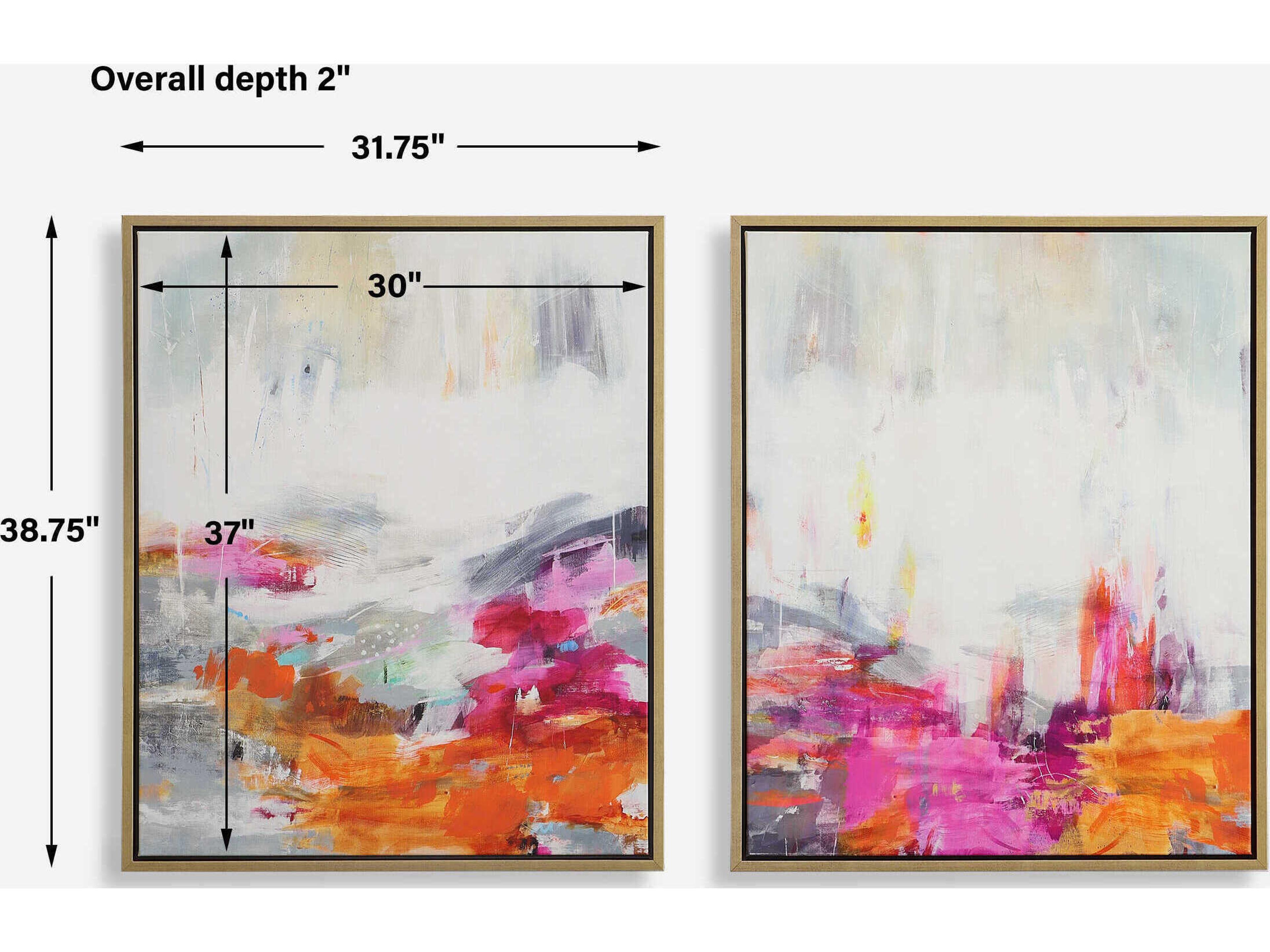 Uttermost Color Theory Framed Abstract Canvas Wall Art Set of 2