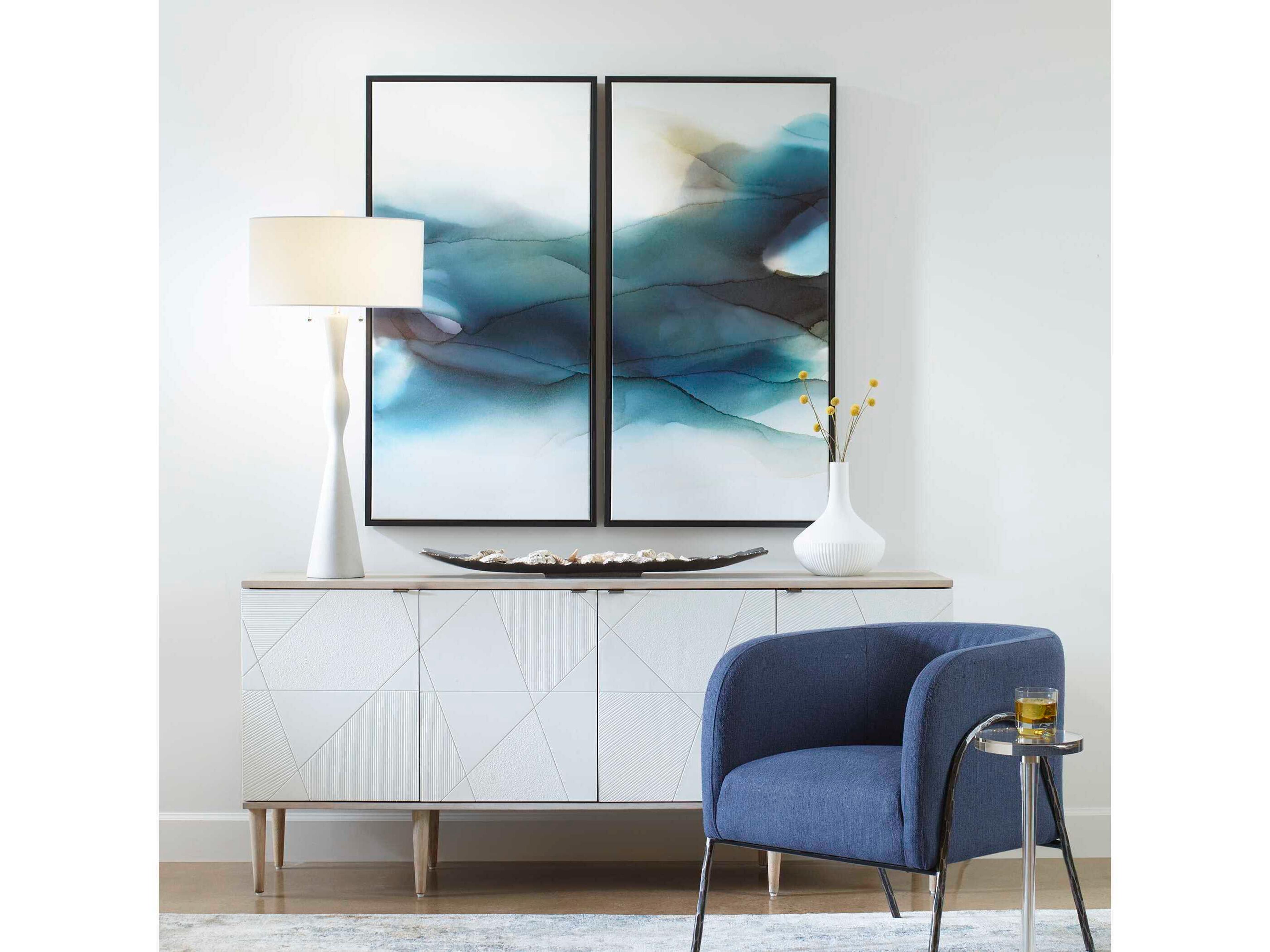 Uttermost September Desert Modern Watercolor Canvas Wall Art Set of 2