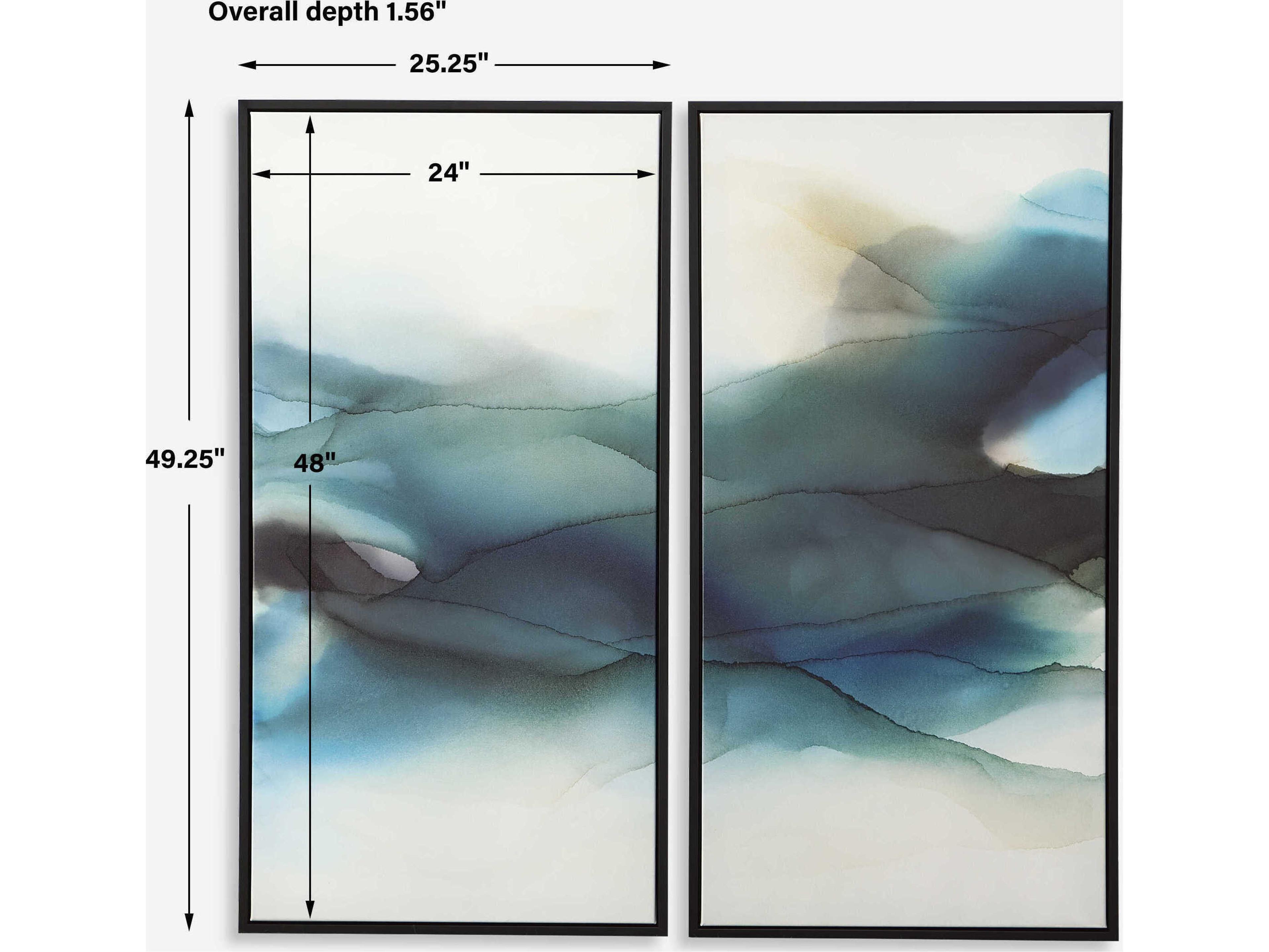 Uttermost September Desert Modern Watercolor Canvas Wall Art Set of 2