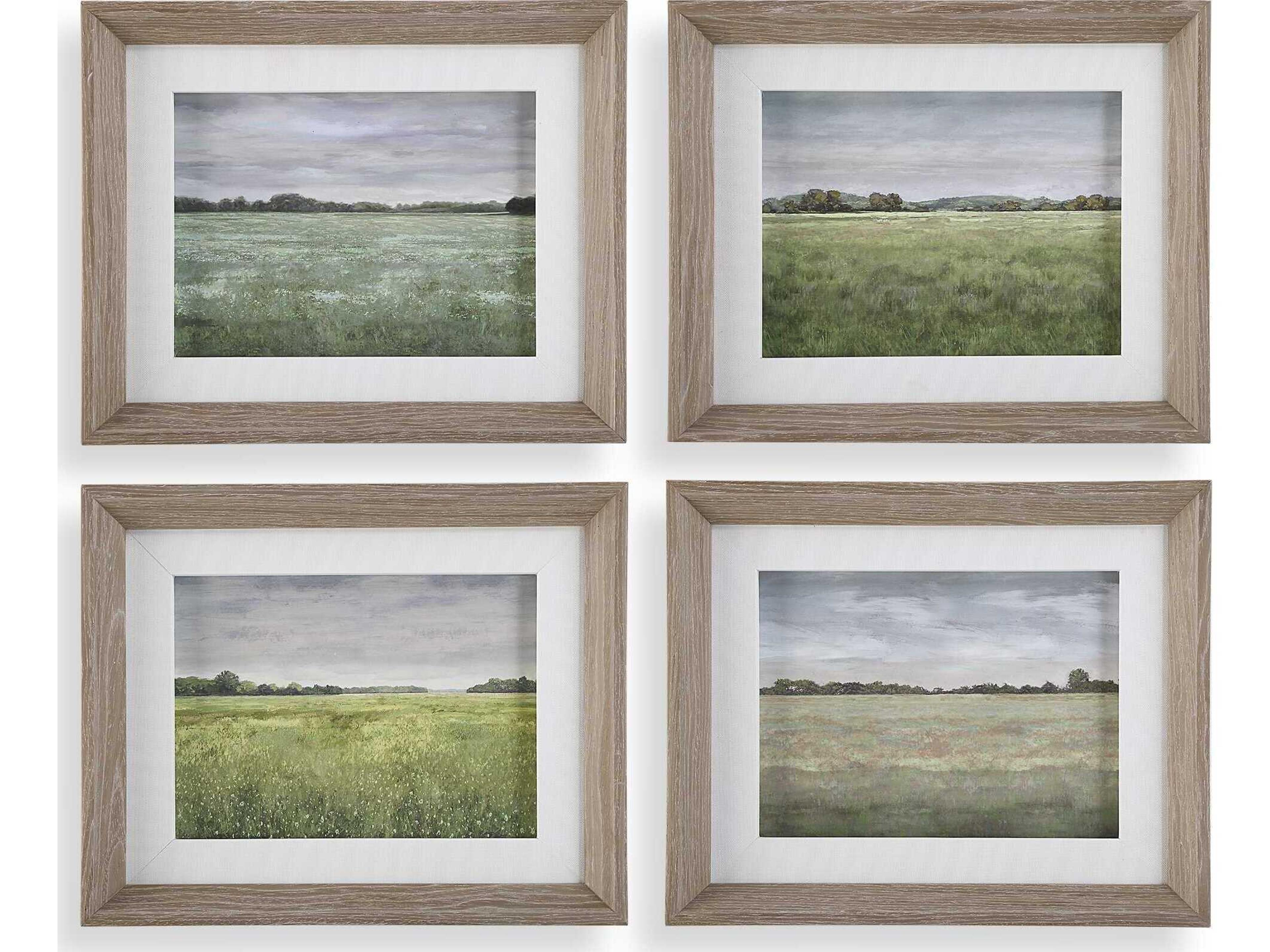 Quiet Meadows Framed Prints Set of 4