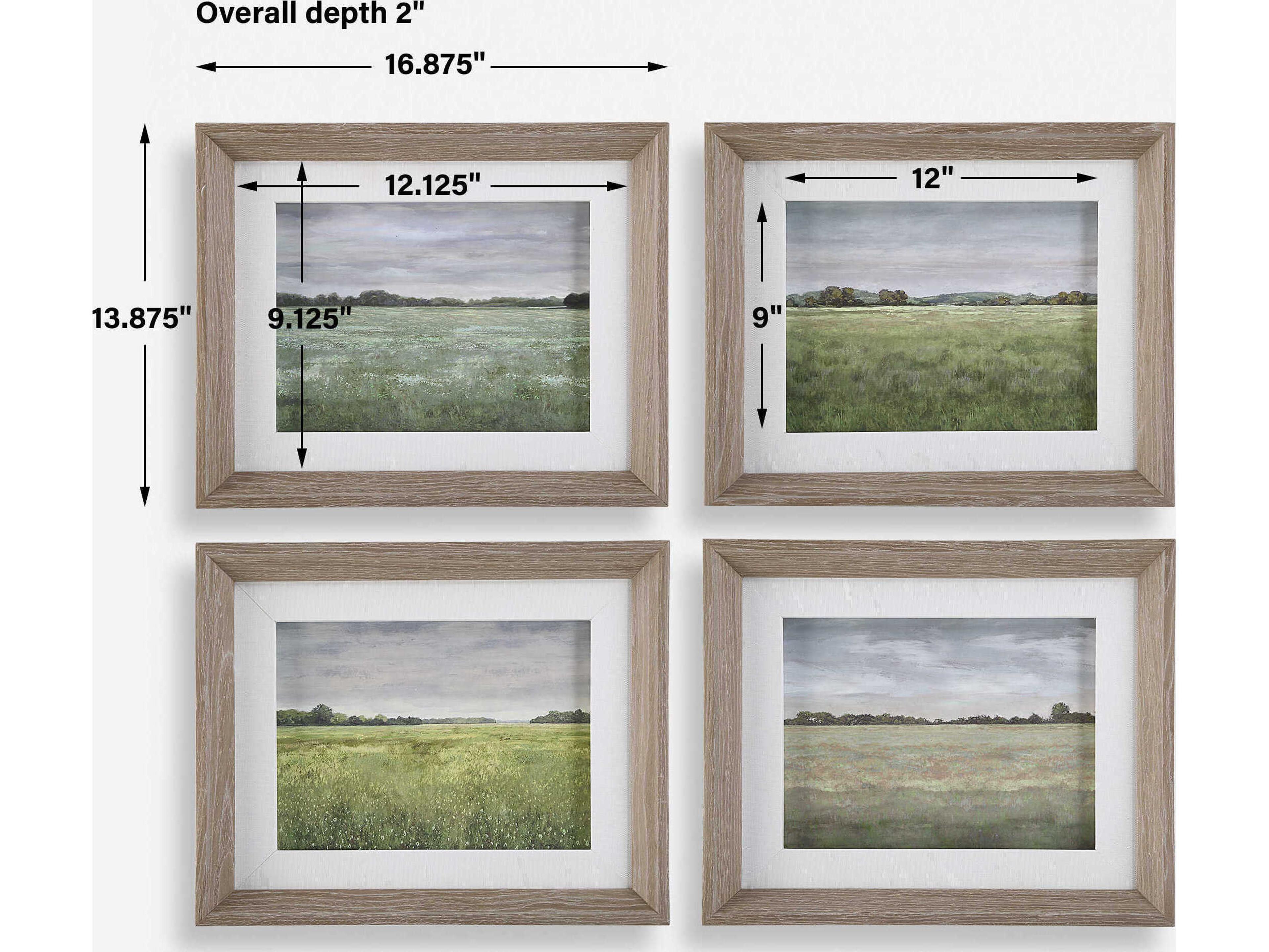 Uttermost Quiet Meadows Framed Prints Set of 4