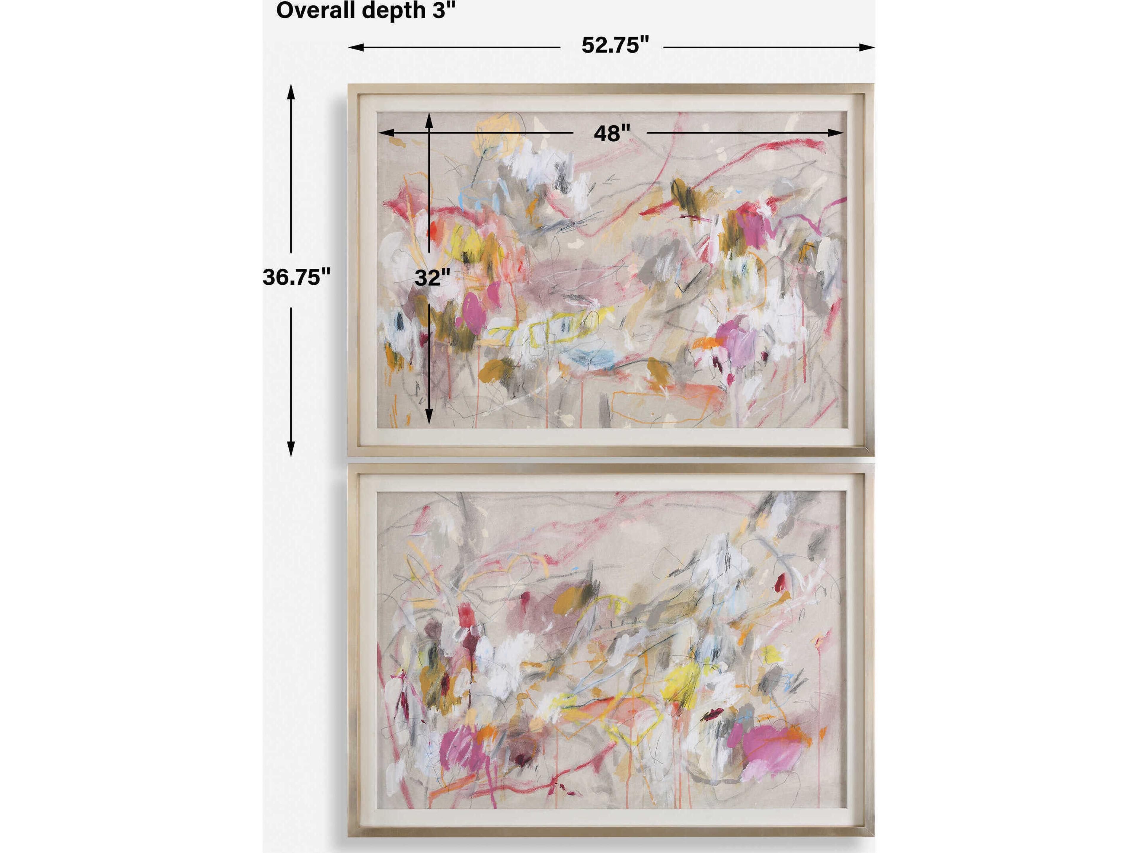 Uttermost Metropolitan Rush Abstract Prints Set of 2