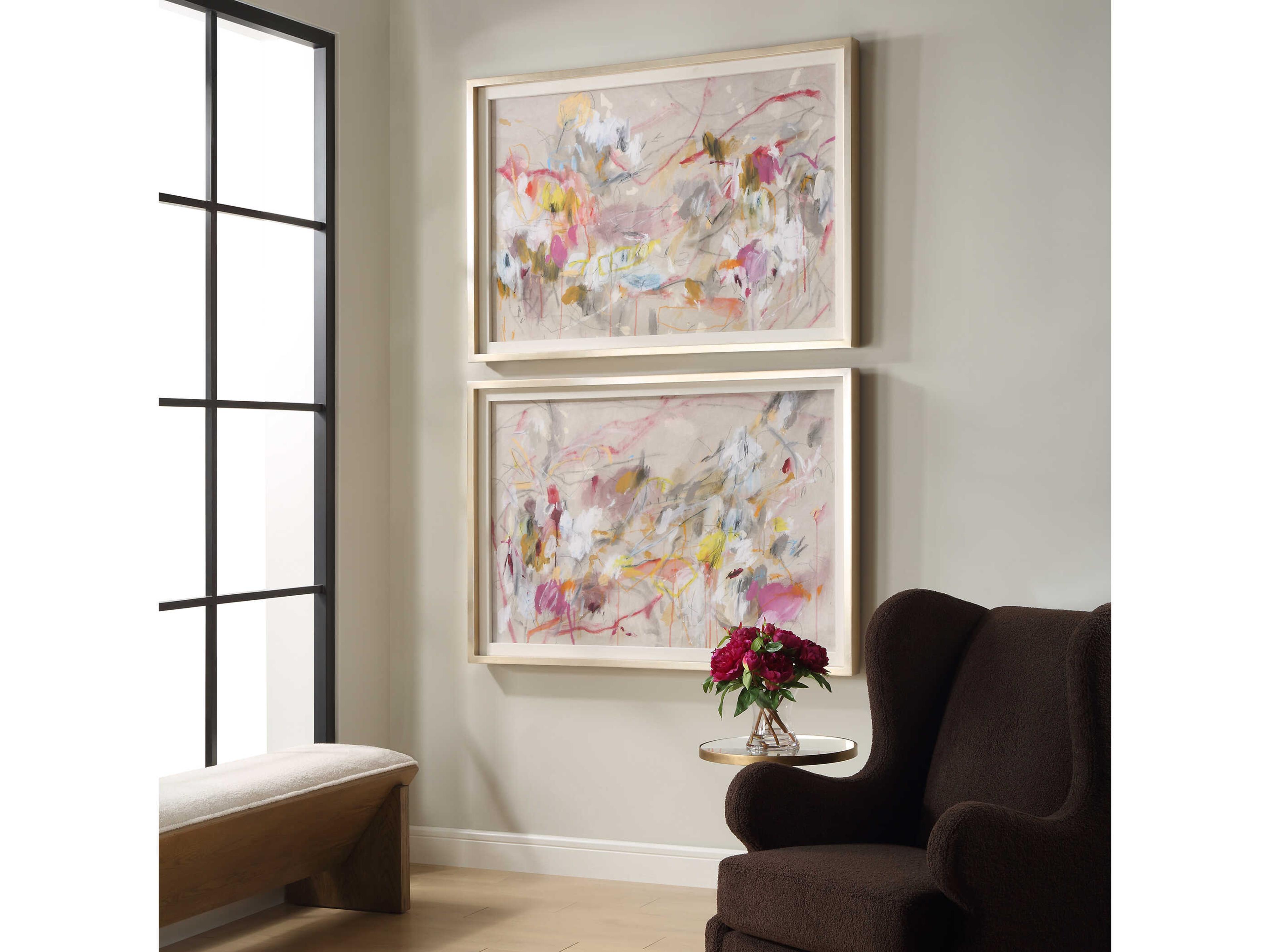 Uttermost Metropolitan Rush Abstract Prints Set of 2