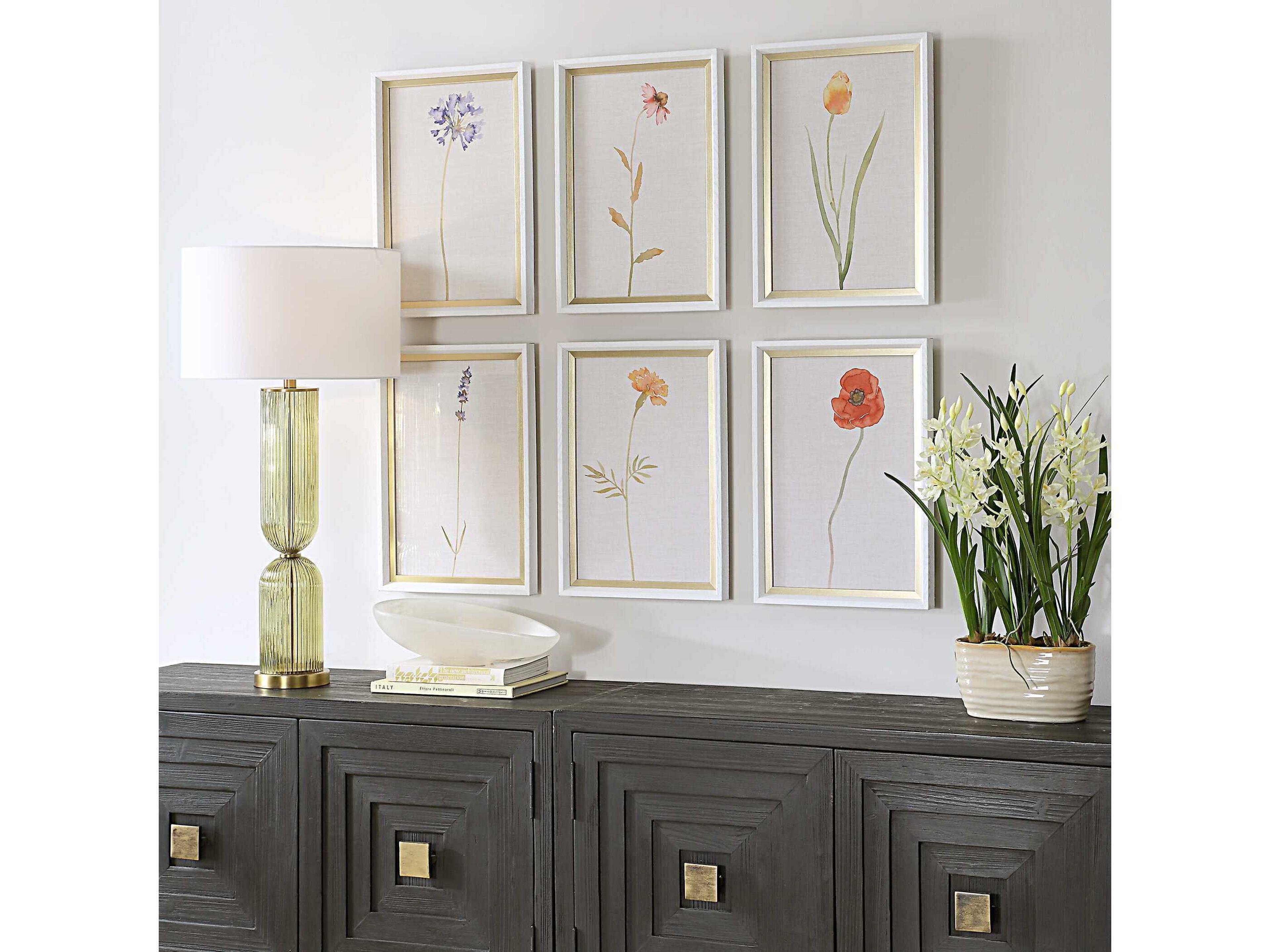 Uttermost Wild Flourish Framed Floral Prints Set of 6
