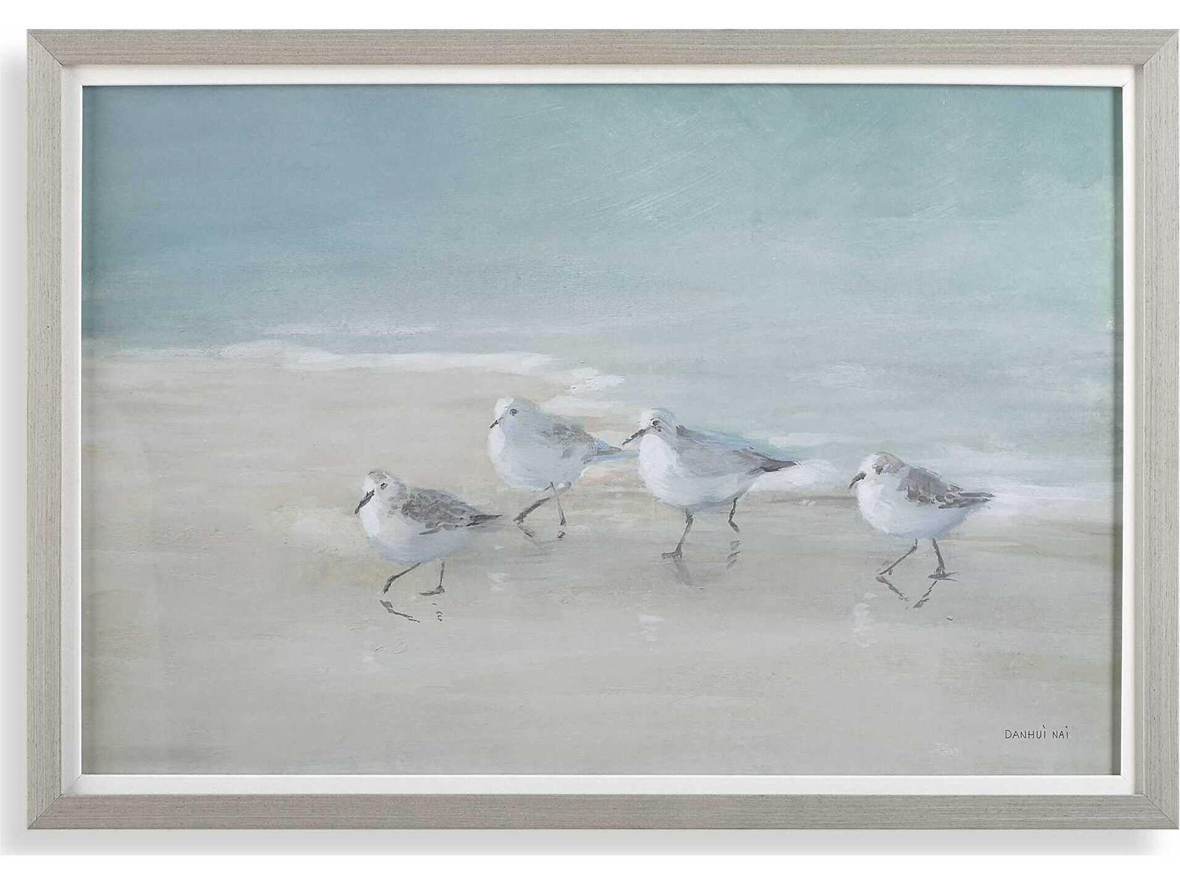 Uttermost Tranquil Shorebirds On The Sand Framed Print