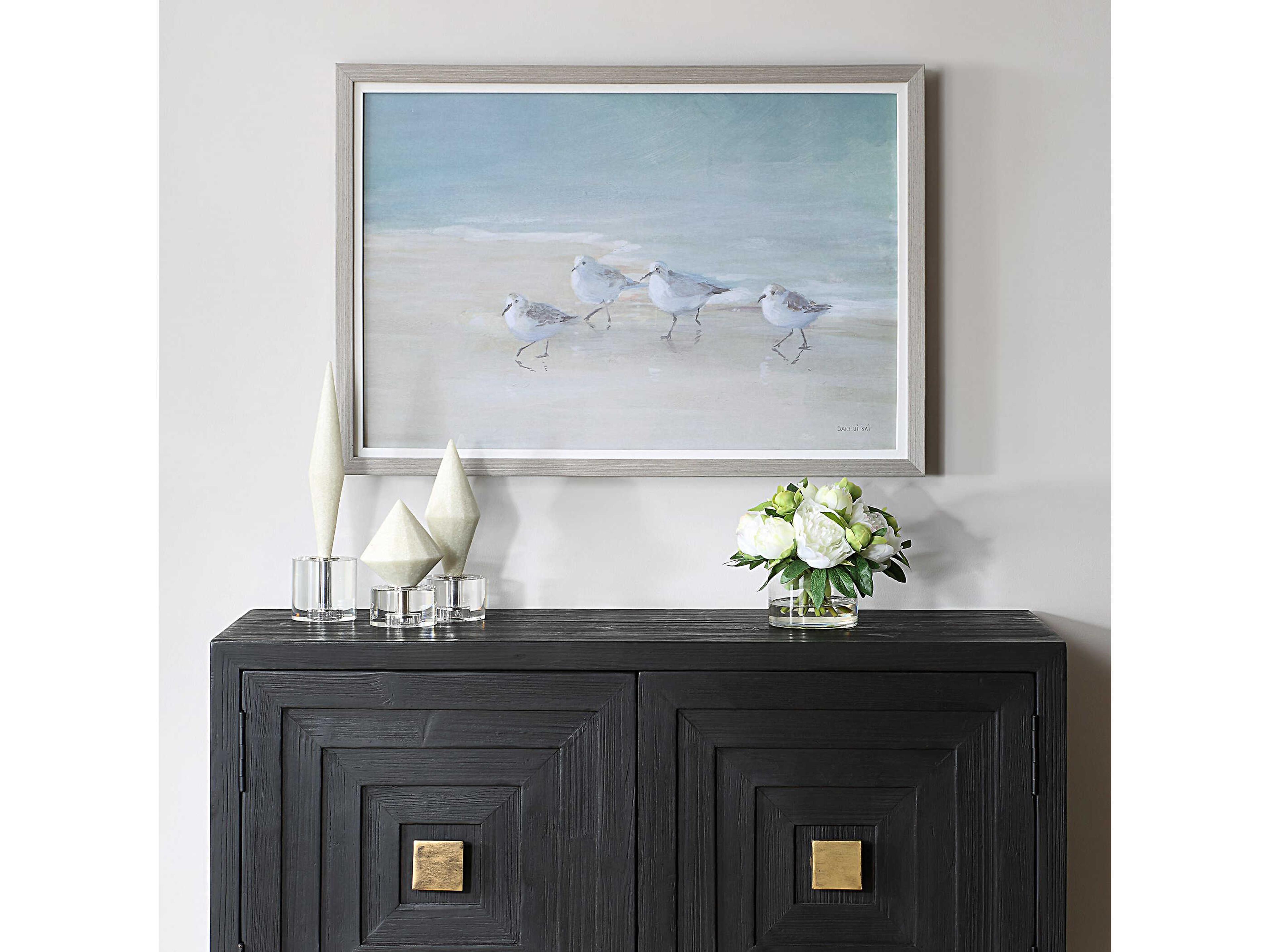 Uttermost Tranquil Shorebirds On The Sand Framed Print