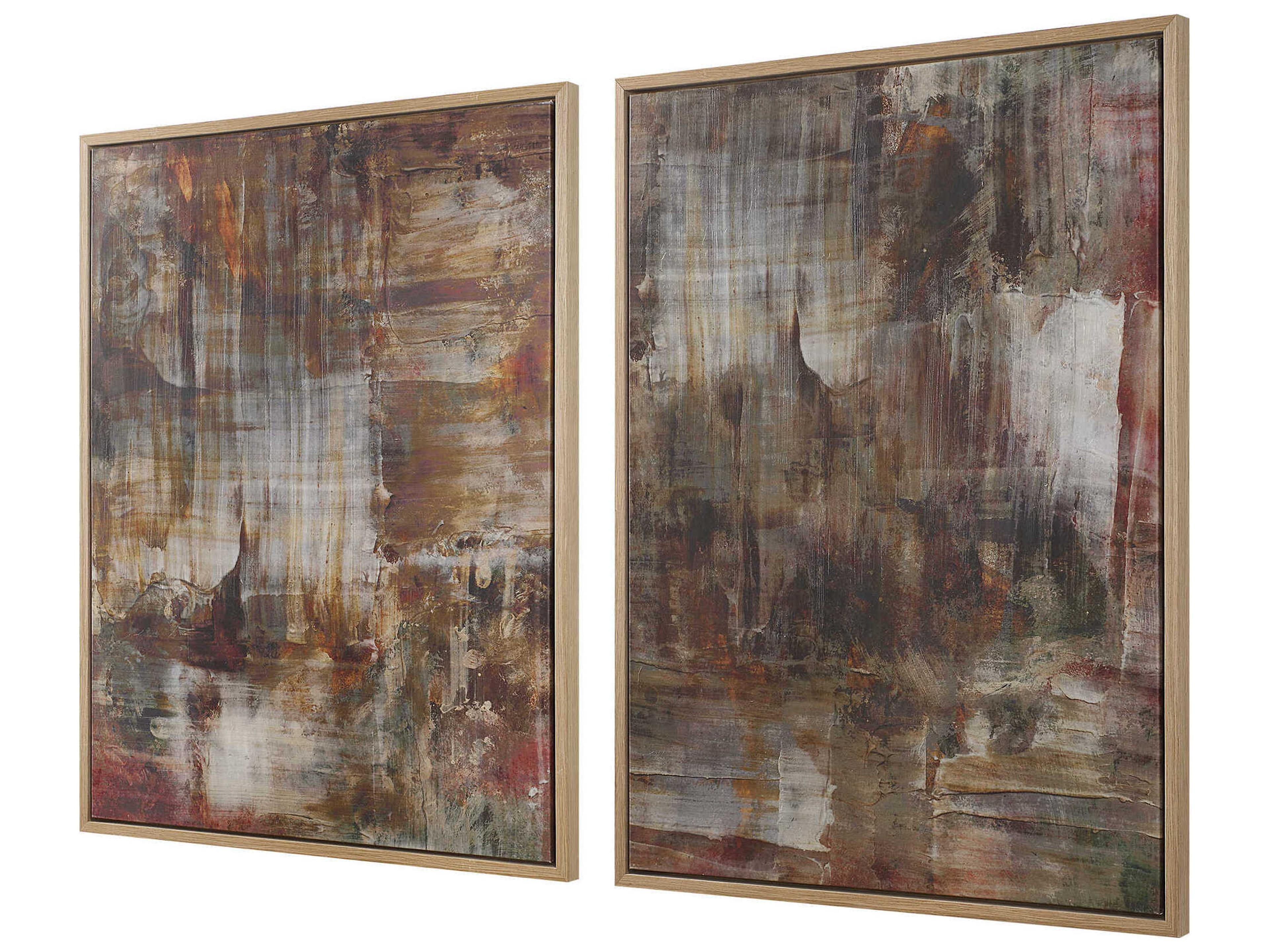 Uttermost Molten Patina Framed Canvases Set of 2