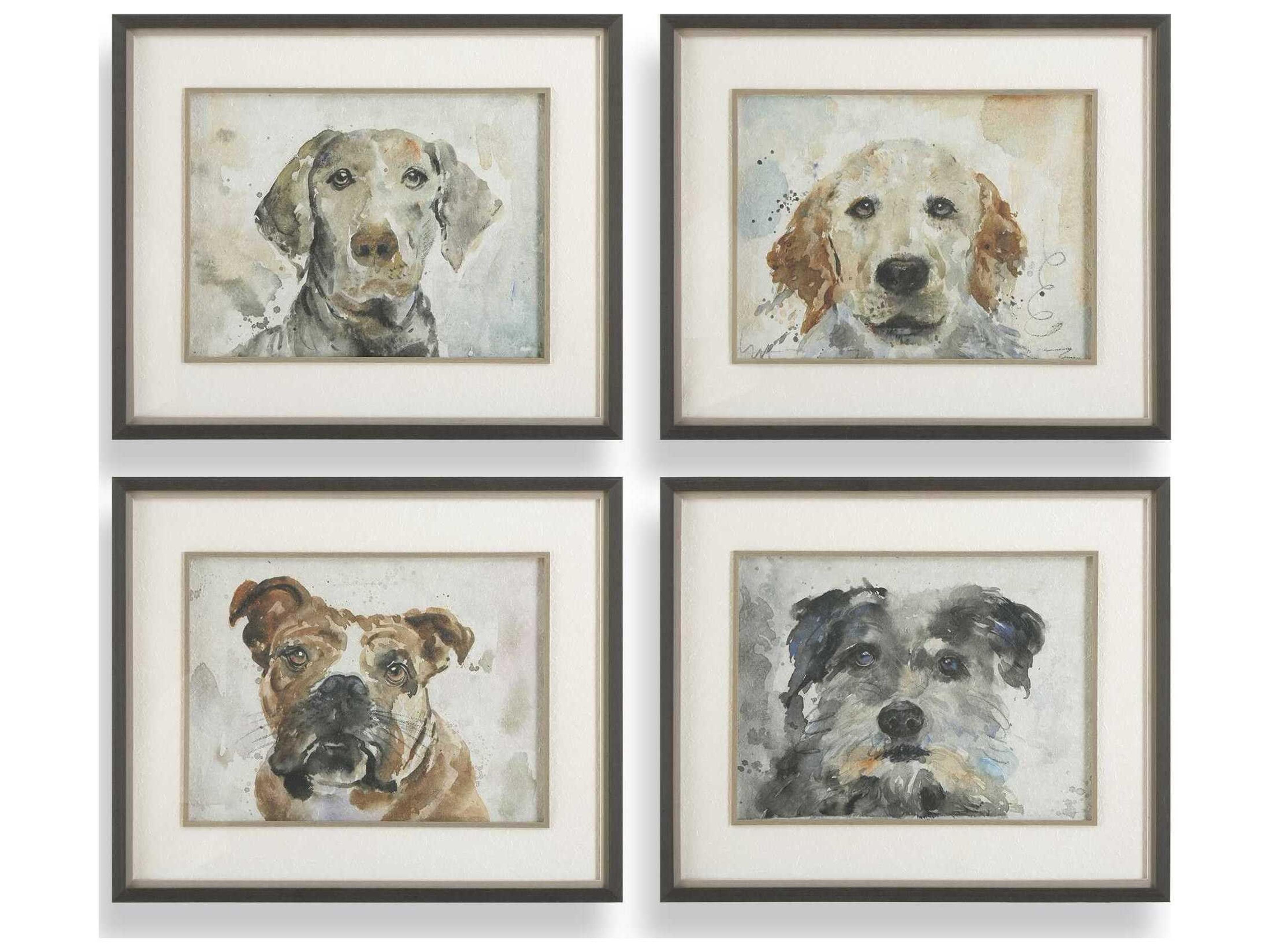 Dog Days Framed Prints Set of 4