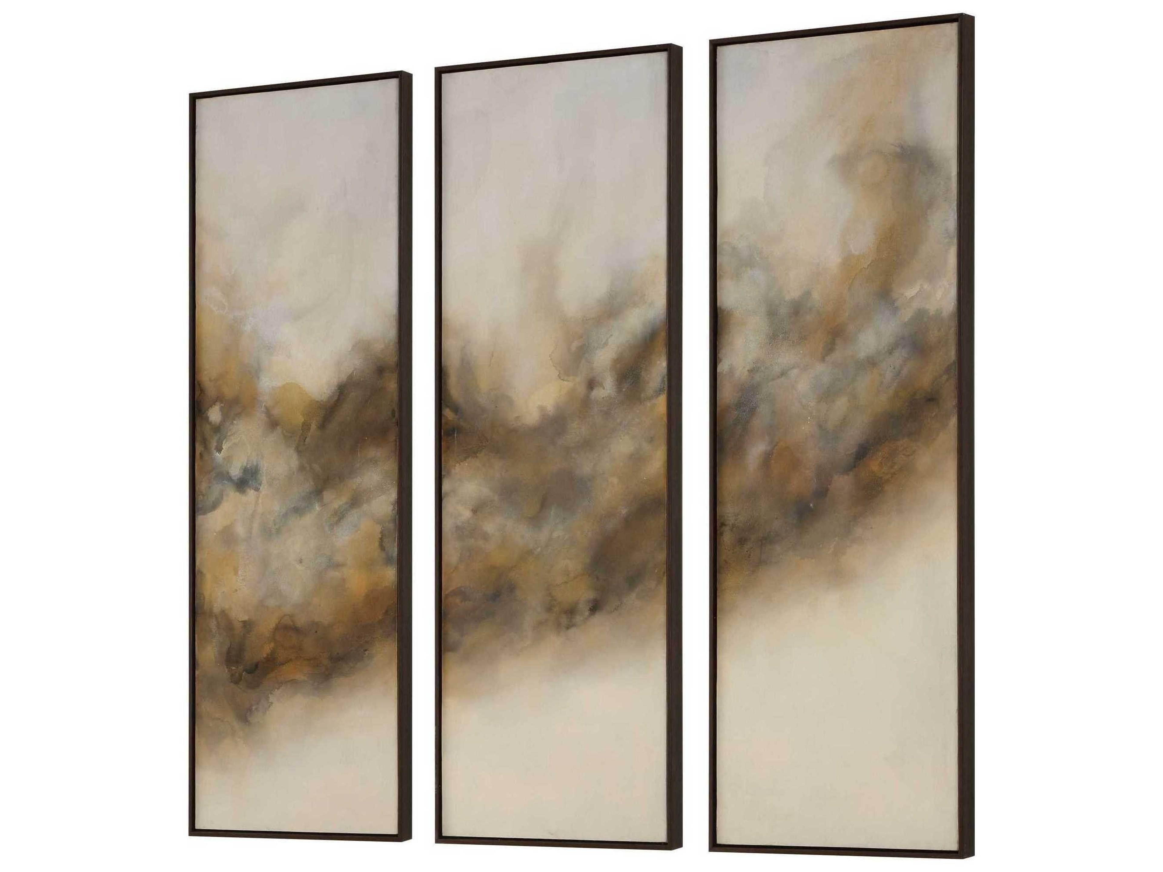 Uttermost Smoke Break Hand Painted Modern Art Set of 3