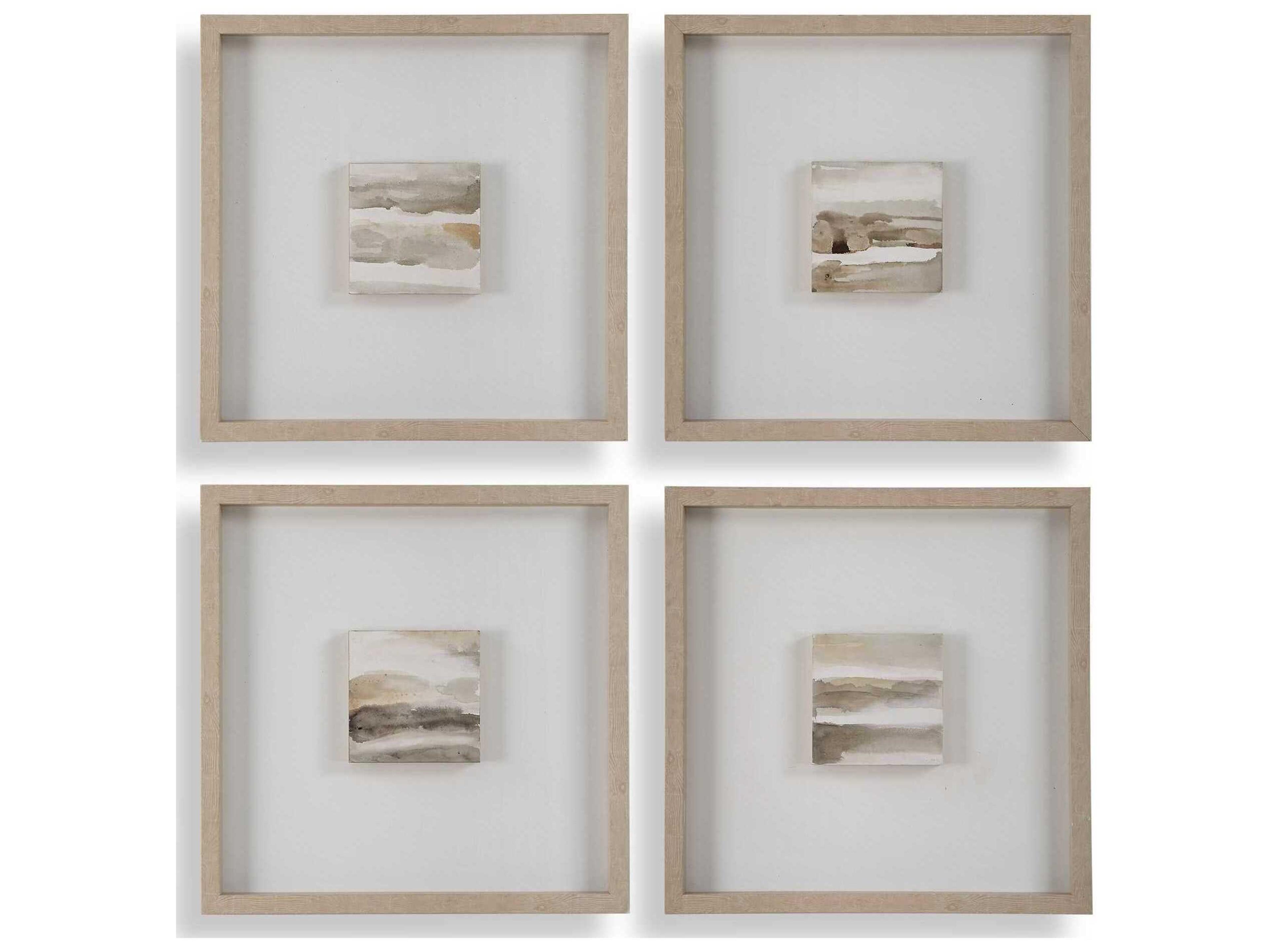 Studying Sepia Hand Painted Canvases Set of 4