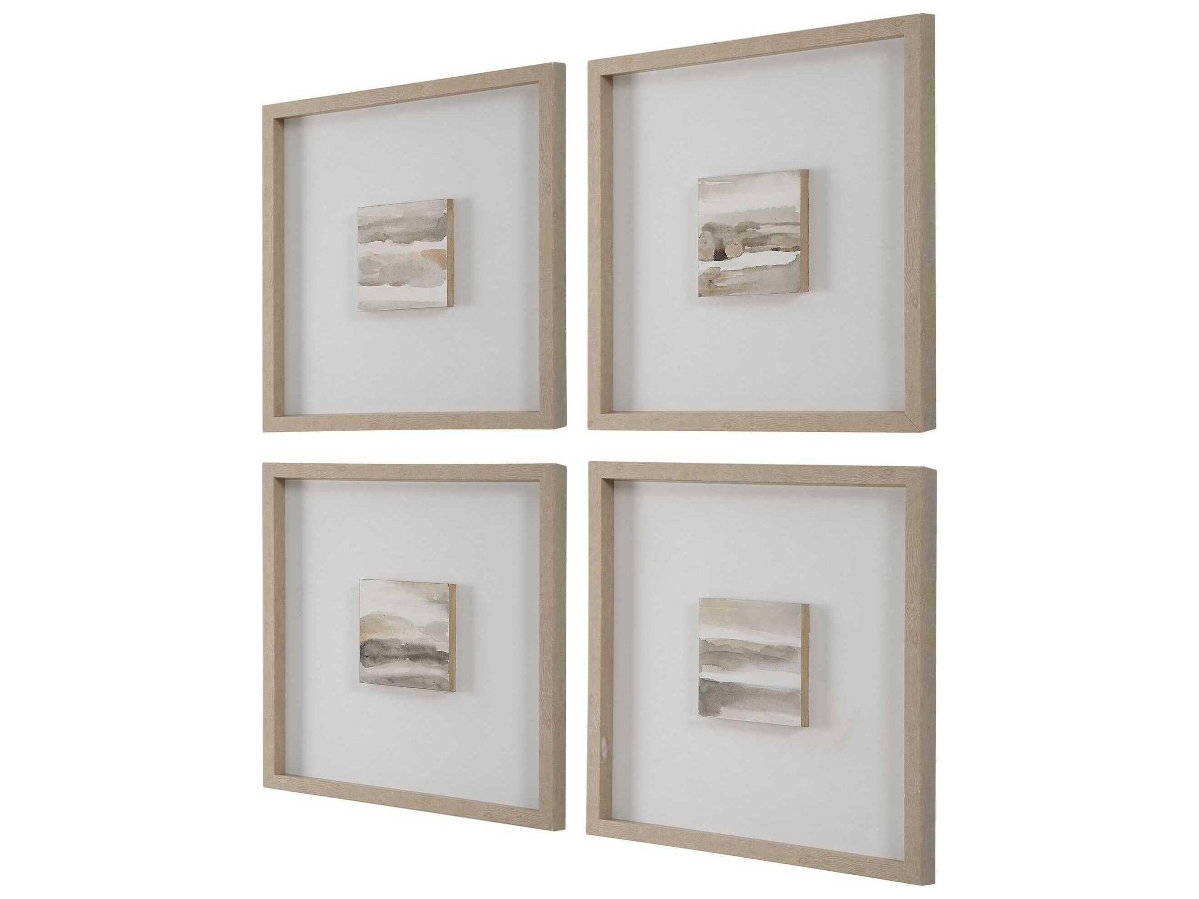 Uttermost Studying Sepia Hand Painted Canvases Set of 4