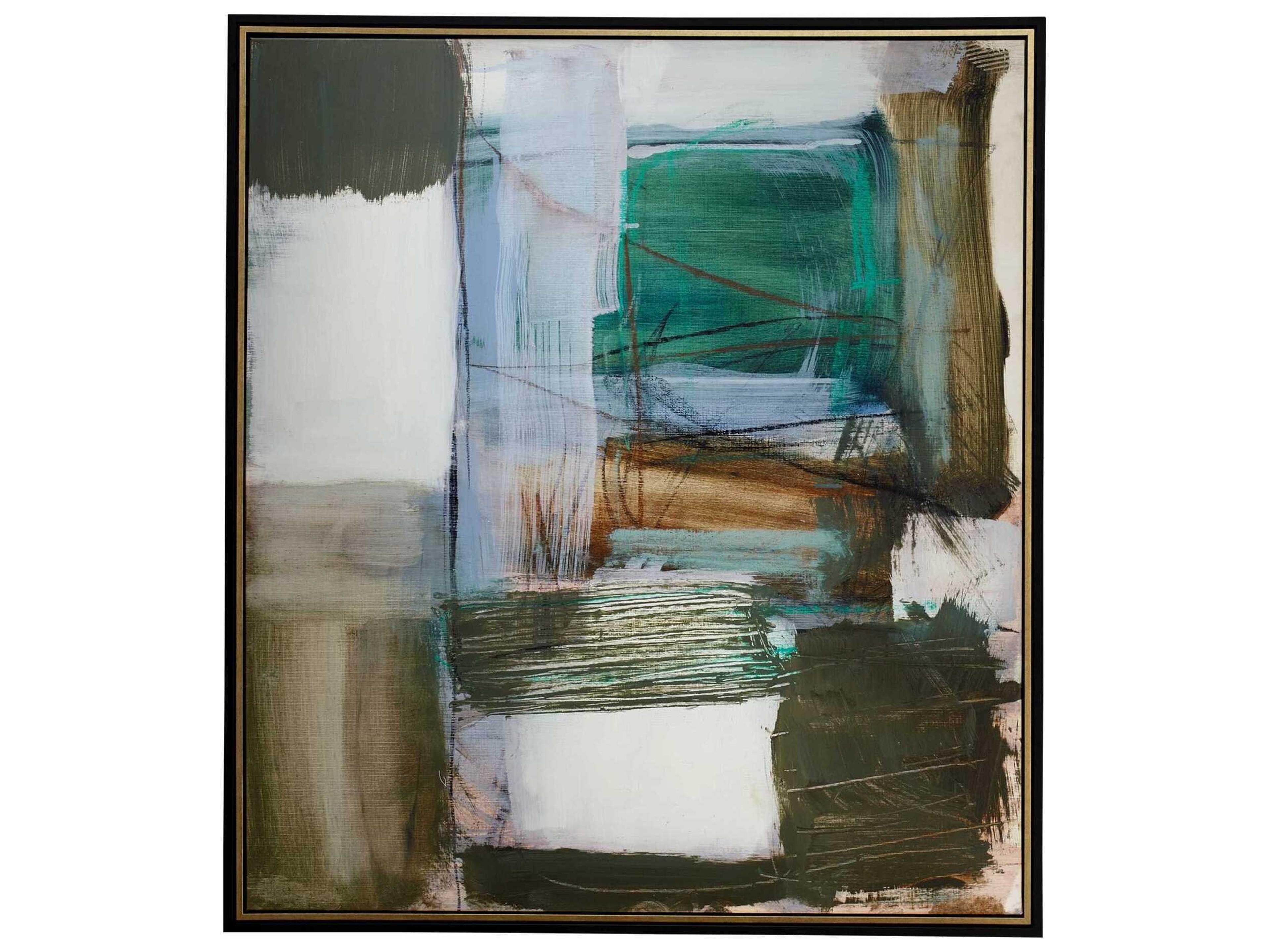 Uttermost Green Fields Framed Abstract Canvas Art