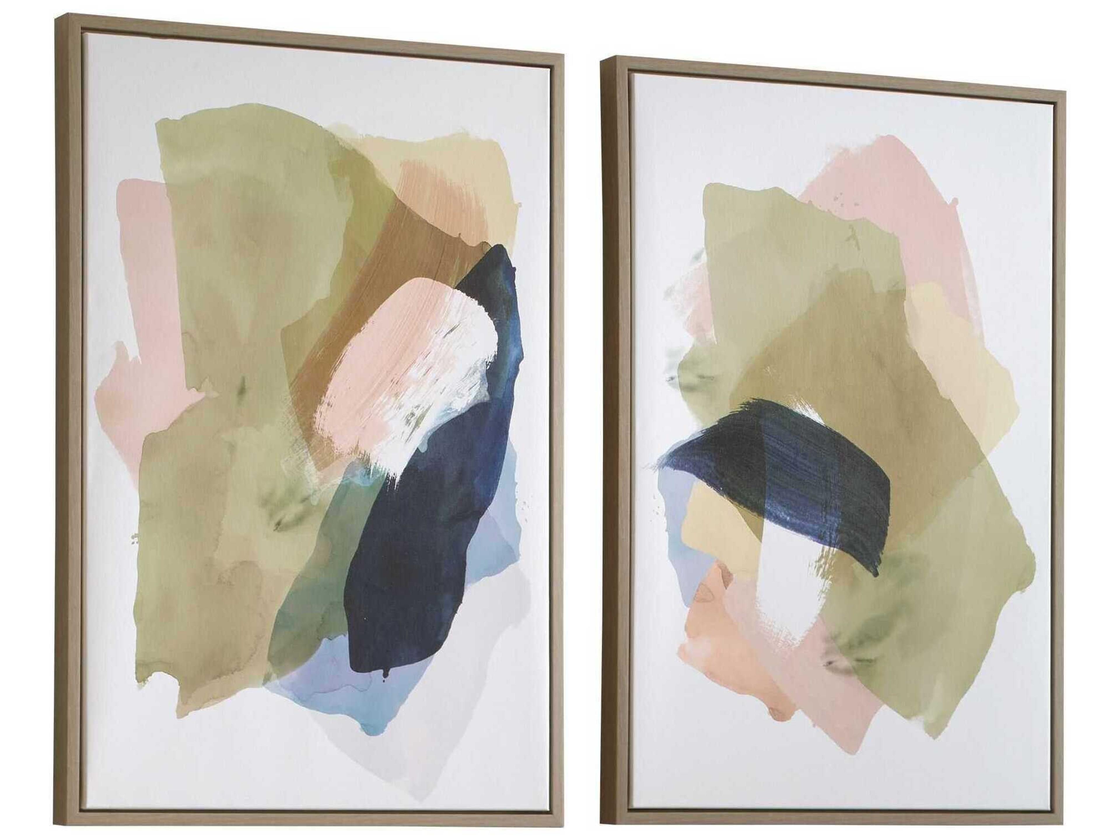 Uttermost Abstract Afternoon Framed Canvases Set of 2