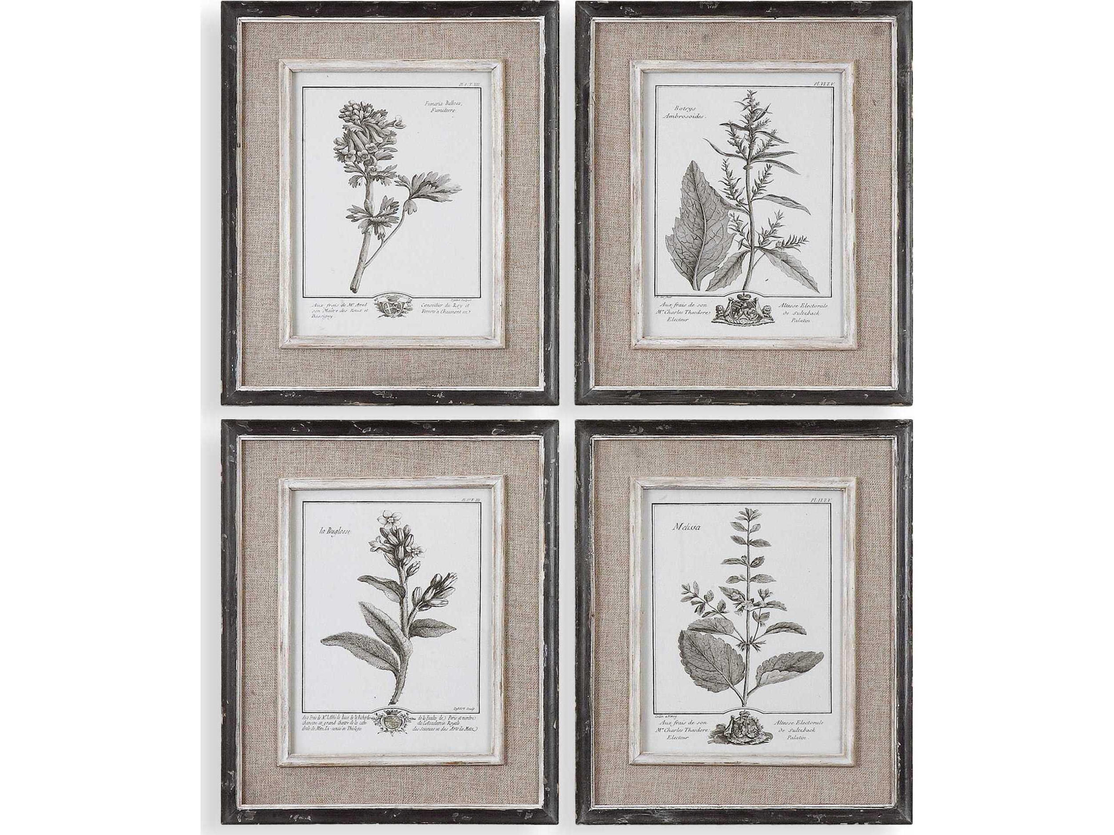 Casual Grey Study Framed Wall Art Set of 4