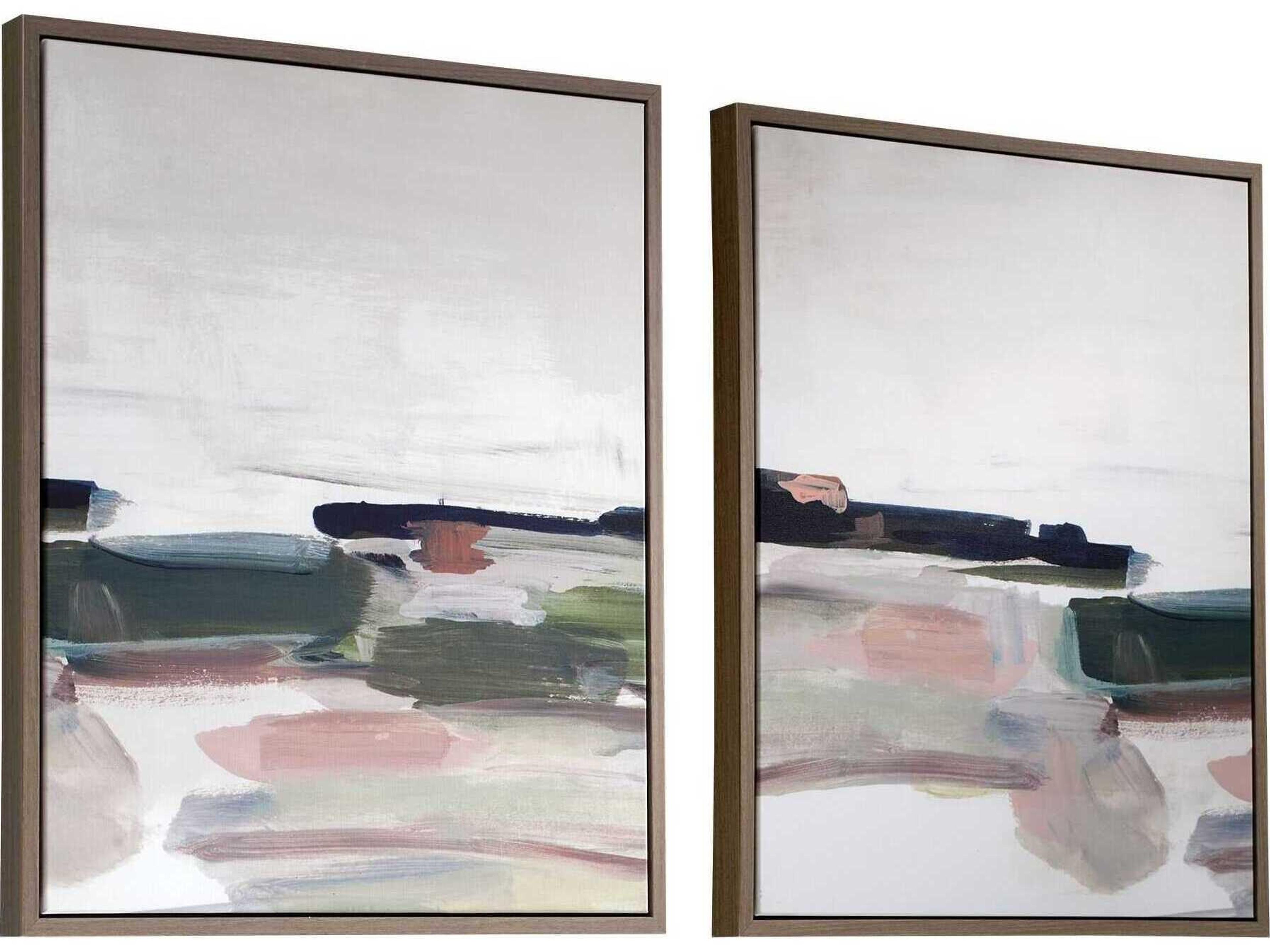 Uttermost Just Peaking Framed Abstract Prints Set of 2