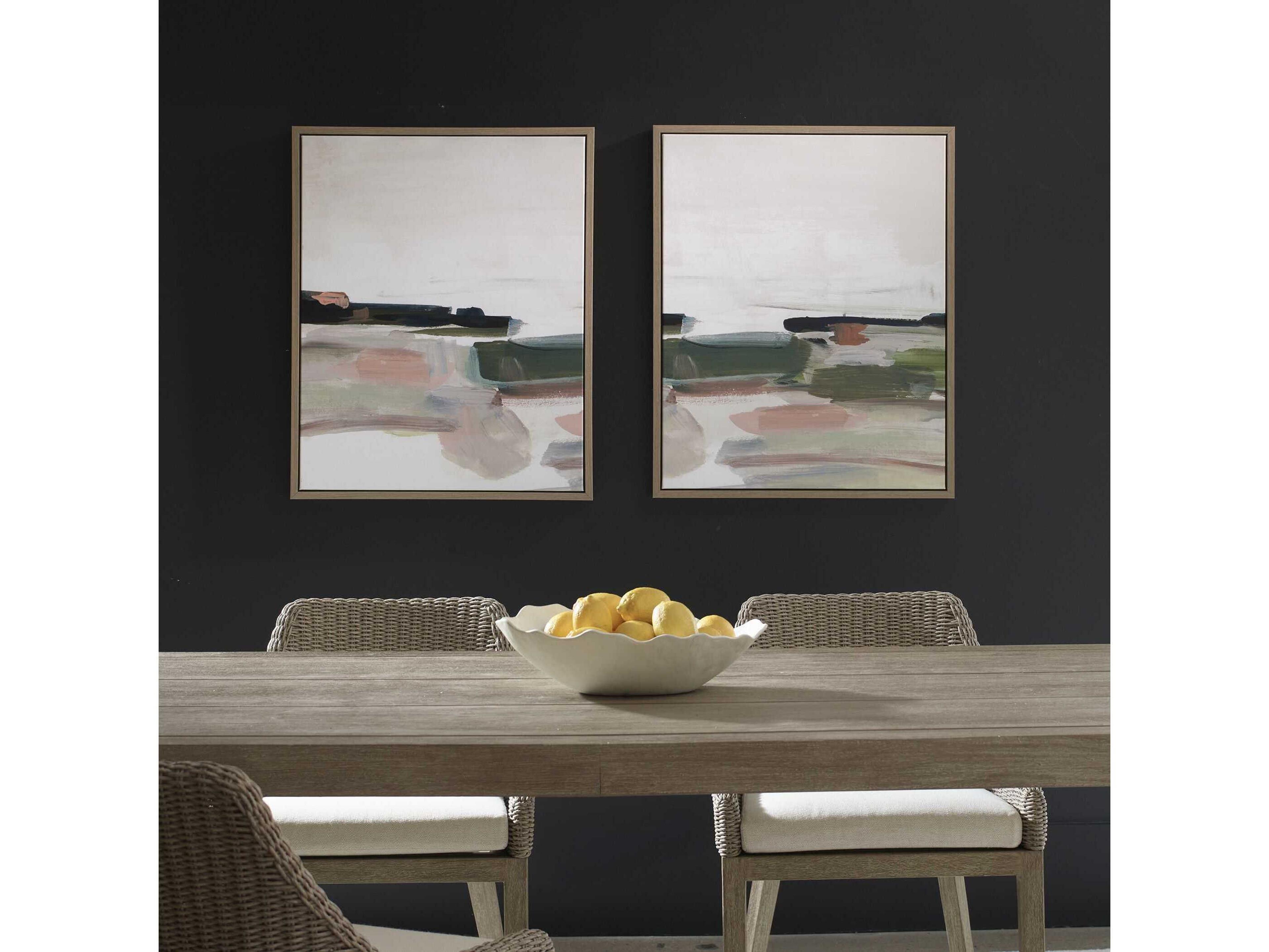 Uttermost Just Peaking Framed Abstract Prints Set of 2