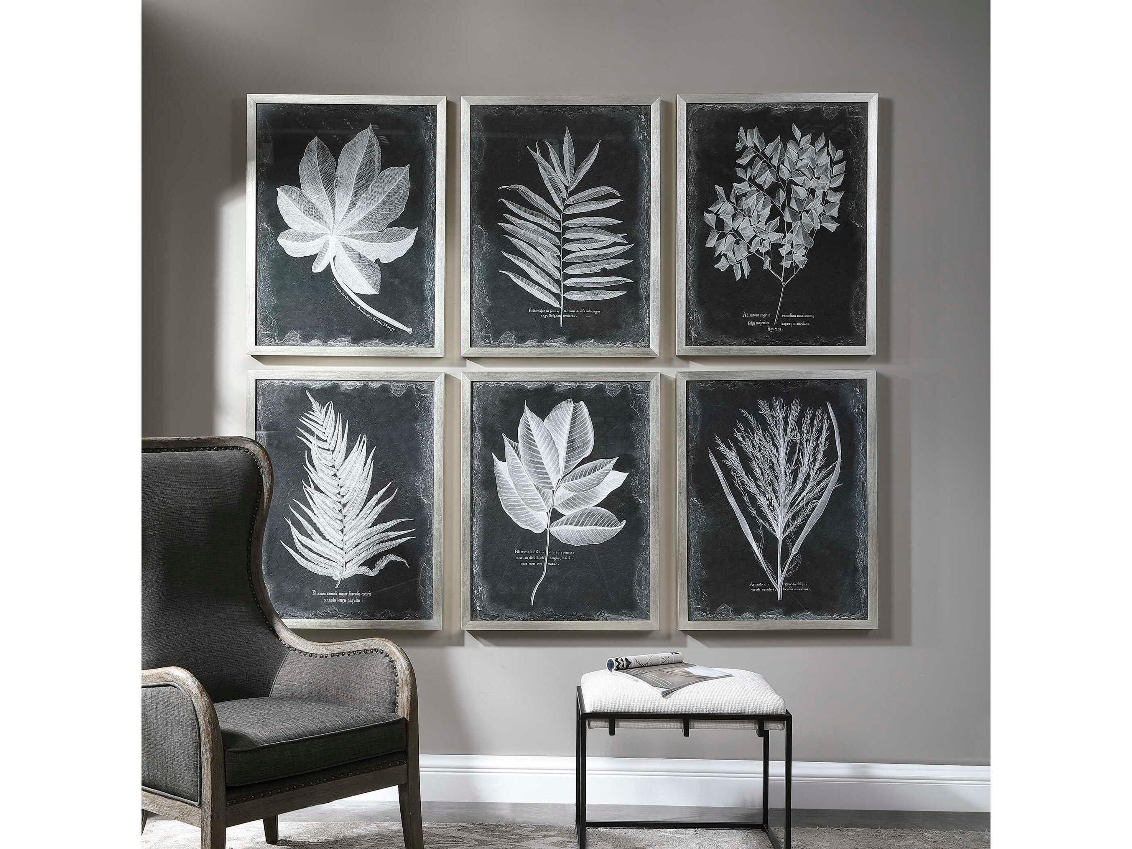 Uttermost Foliage Framed Prints Set of 6