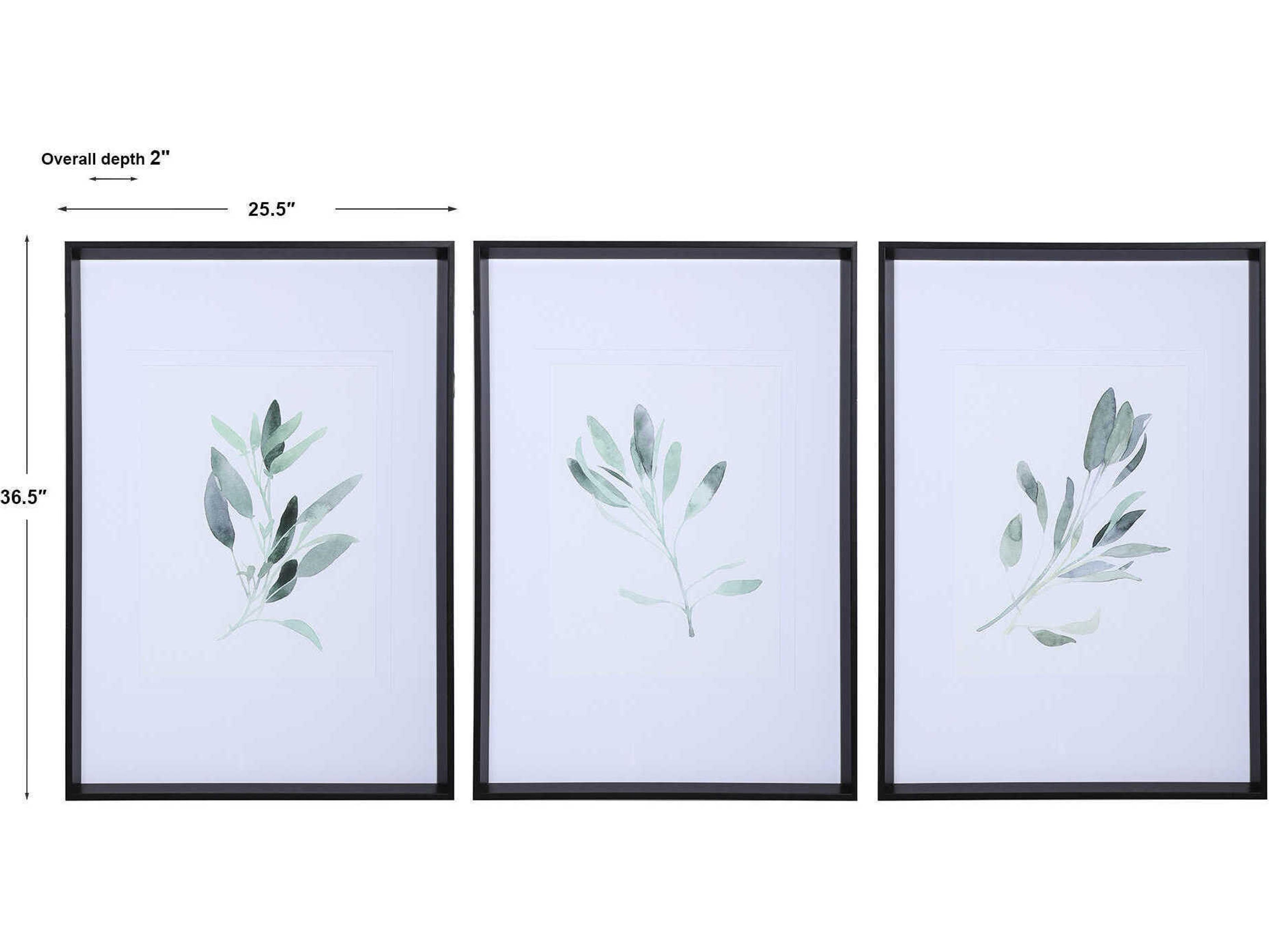 Uttermost Simple Sage Canvas Wall Art Set of 3