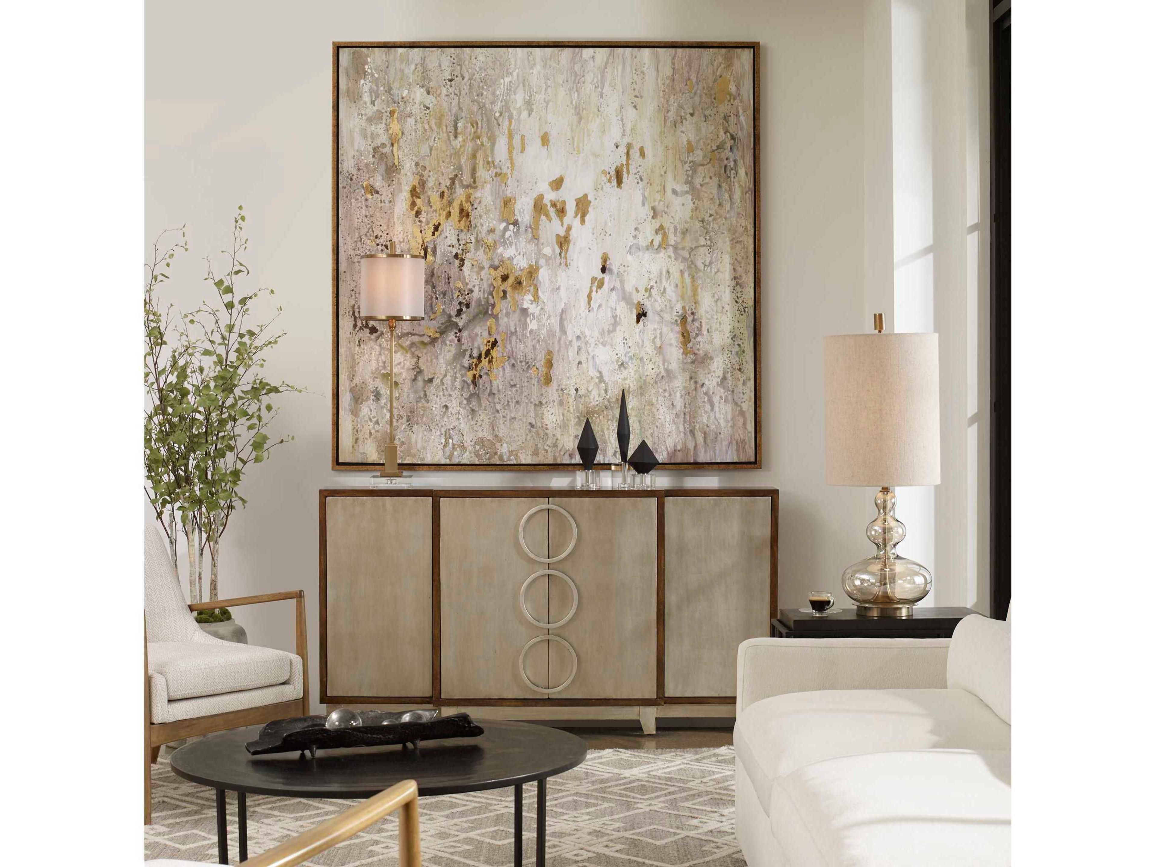 Uttermost Golden Raindrops Modern Abstract Art