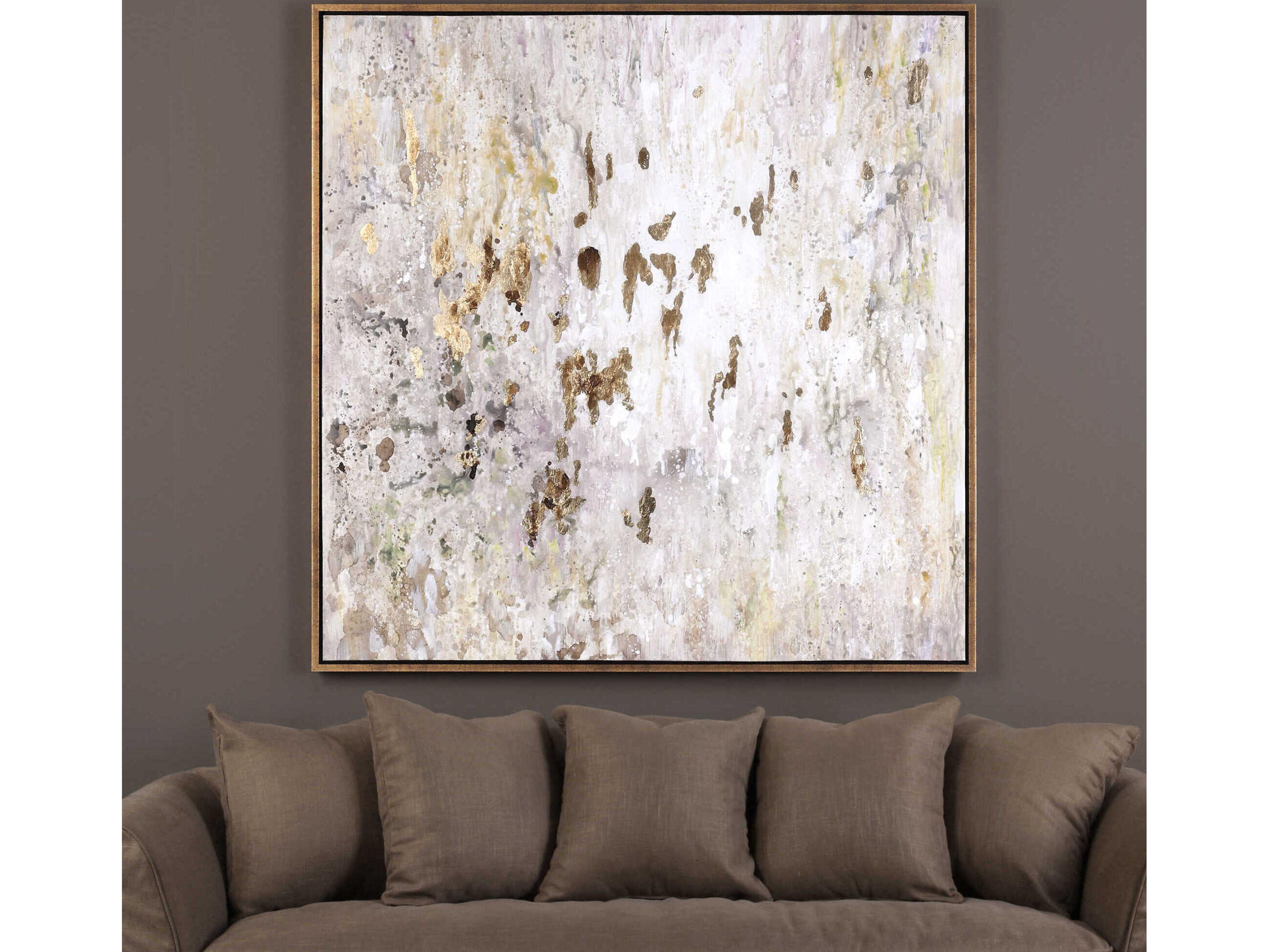 Uttermost Golden Raindrops Modern Abstract Art