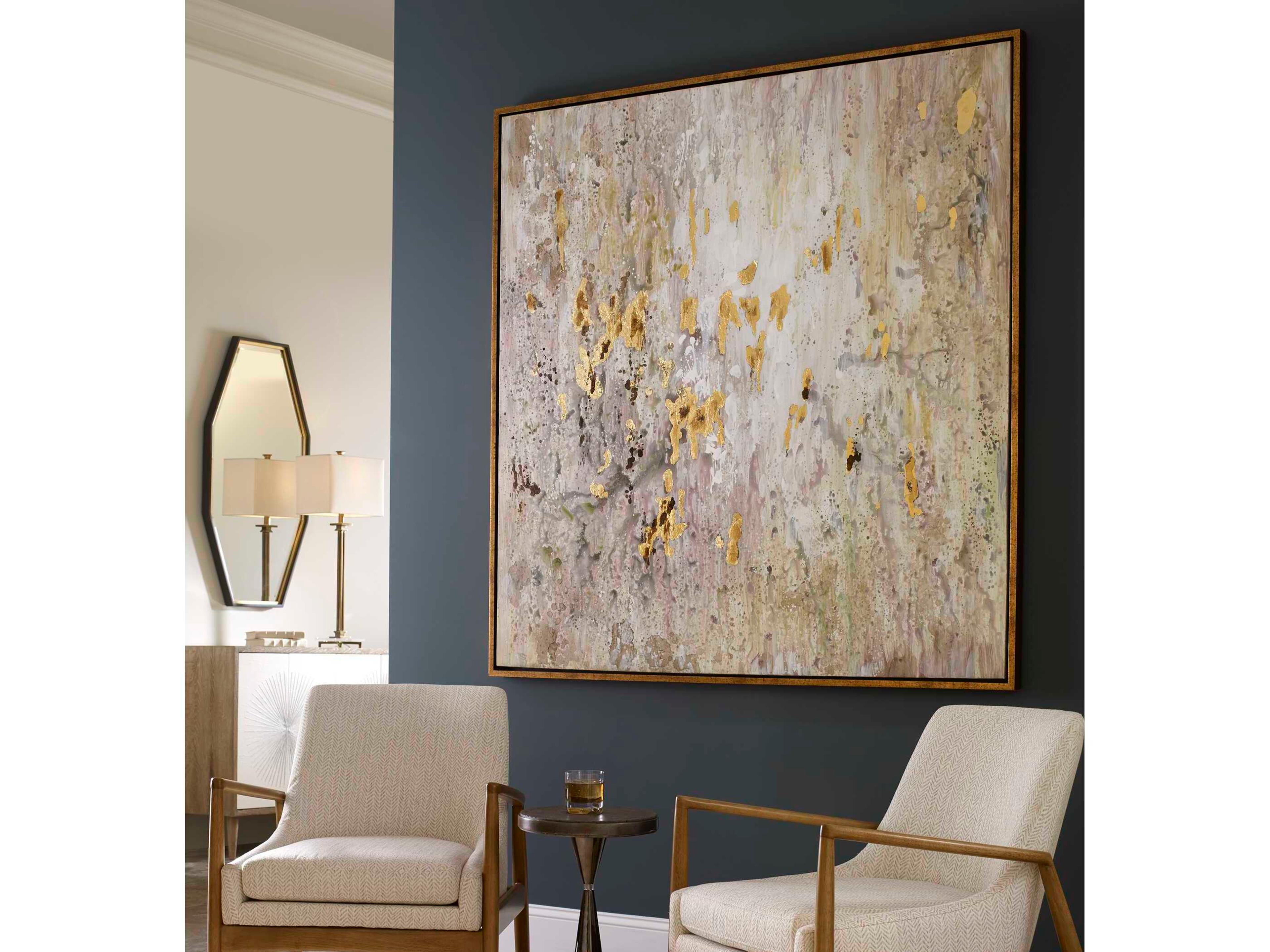 Uttermost Golden Raindrops Modern Abstract Art