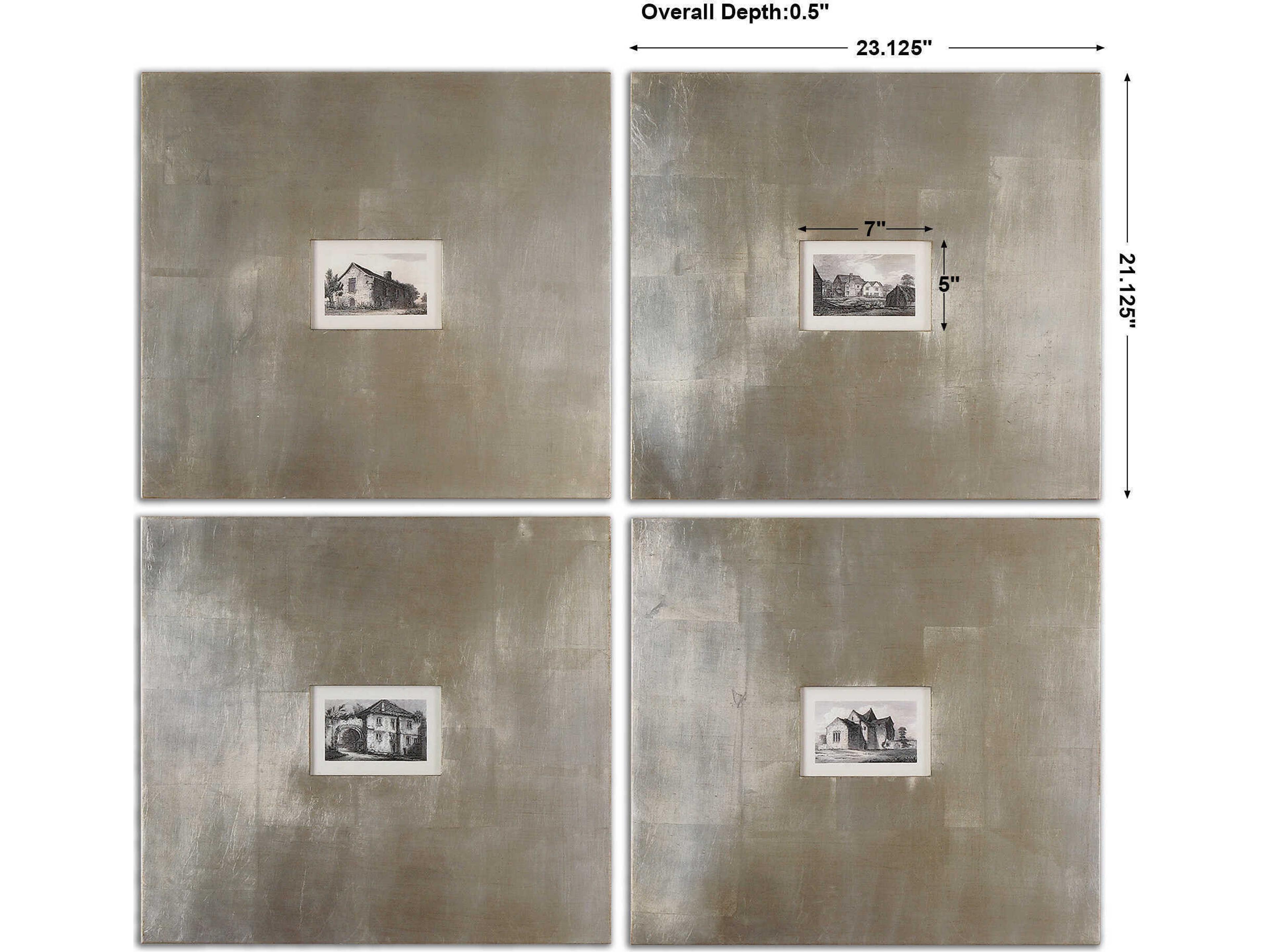 Uttermost Historical Buildings Framed Wall Art Set of 4