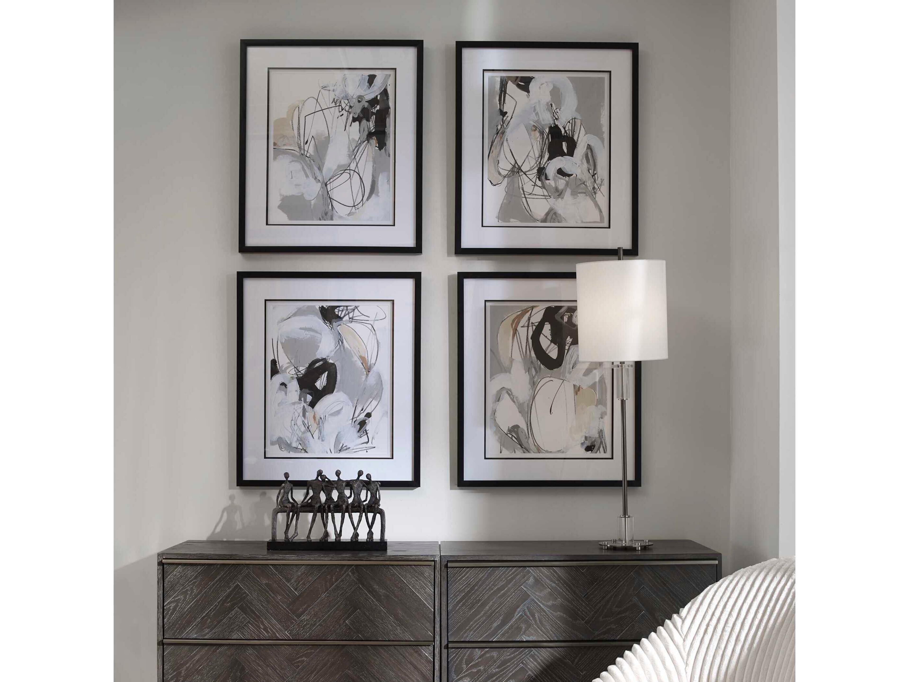Uttermost Tangled Threads Abstract Framed Prints Set of 4