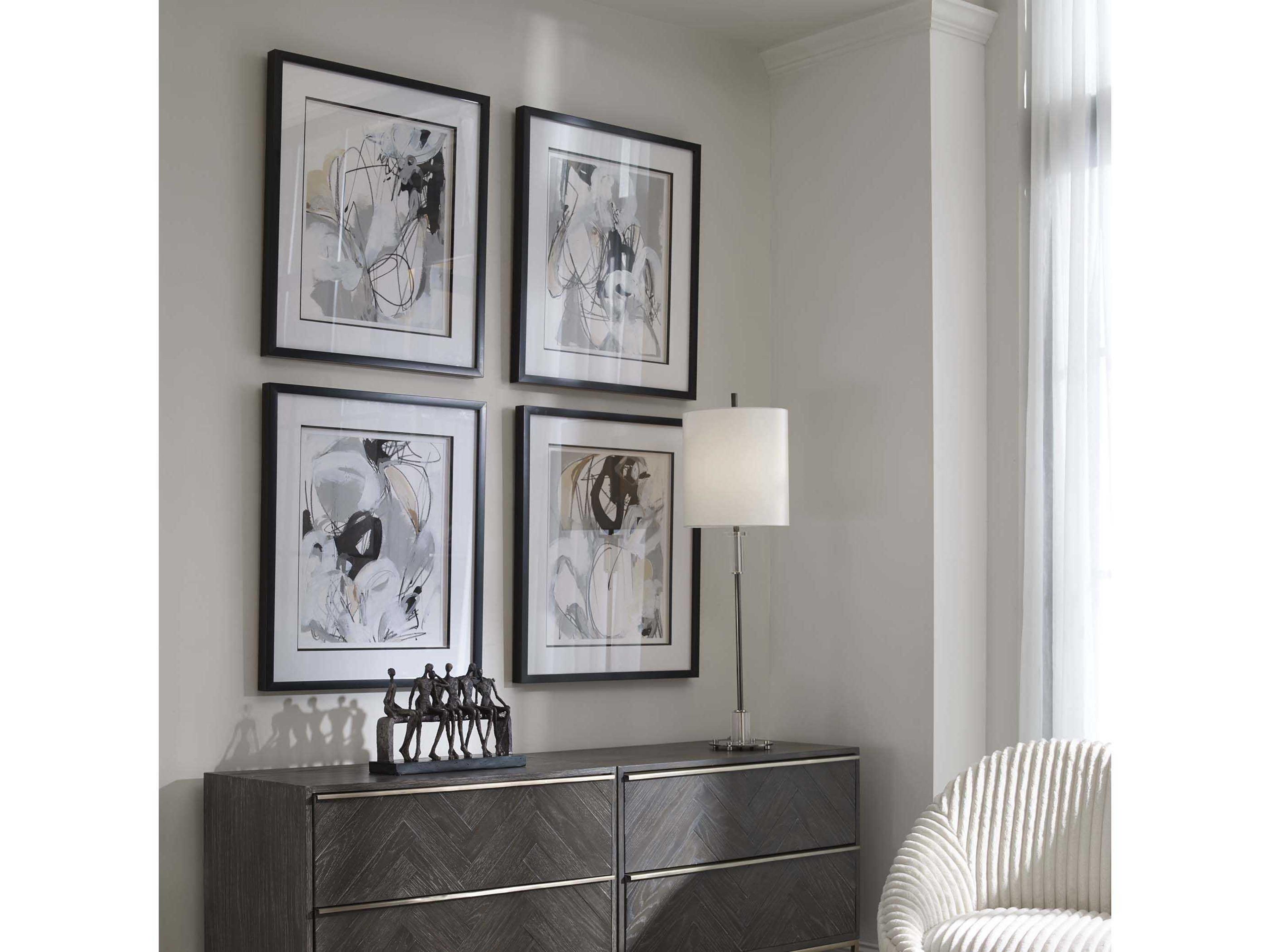 Uttermost Tangled Threads Abstract Framed Prints Set of 4
