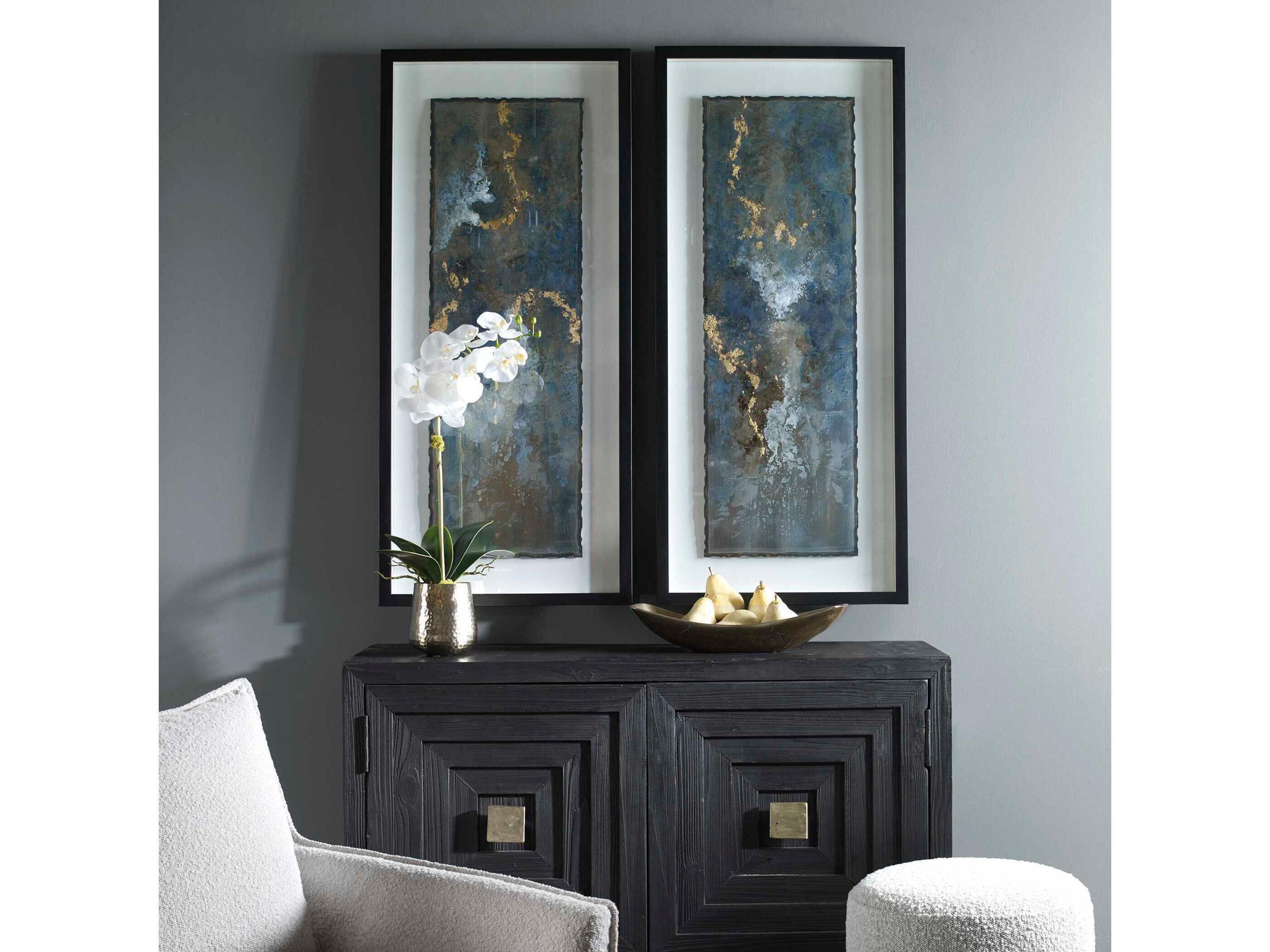 Uttermost Glimmering Agate Abstract Prints Set of 2
