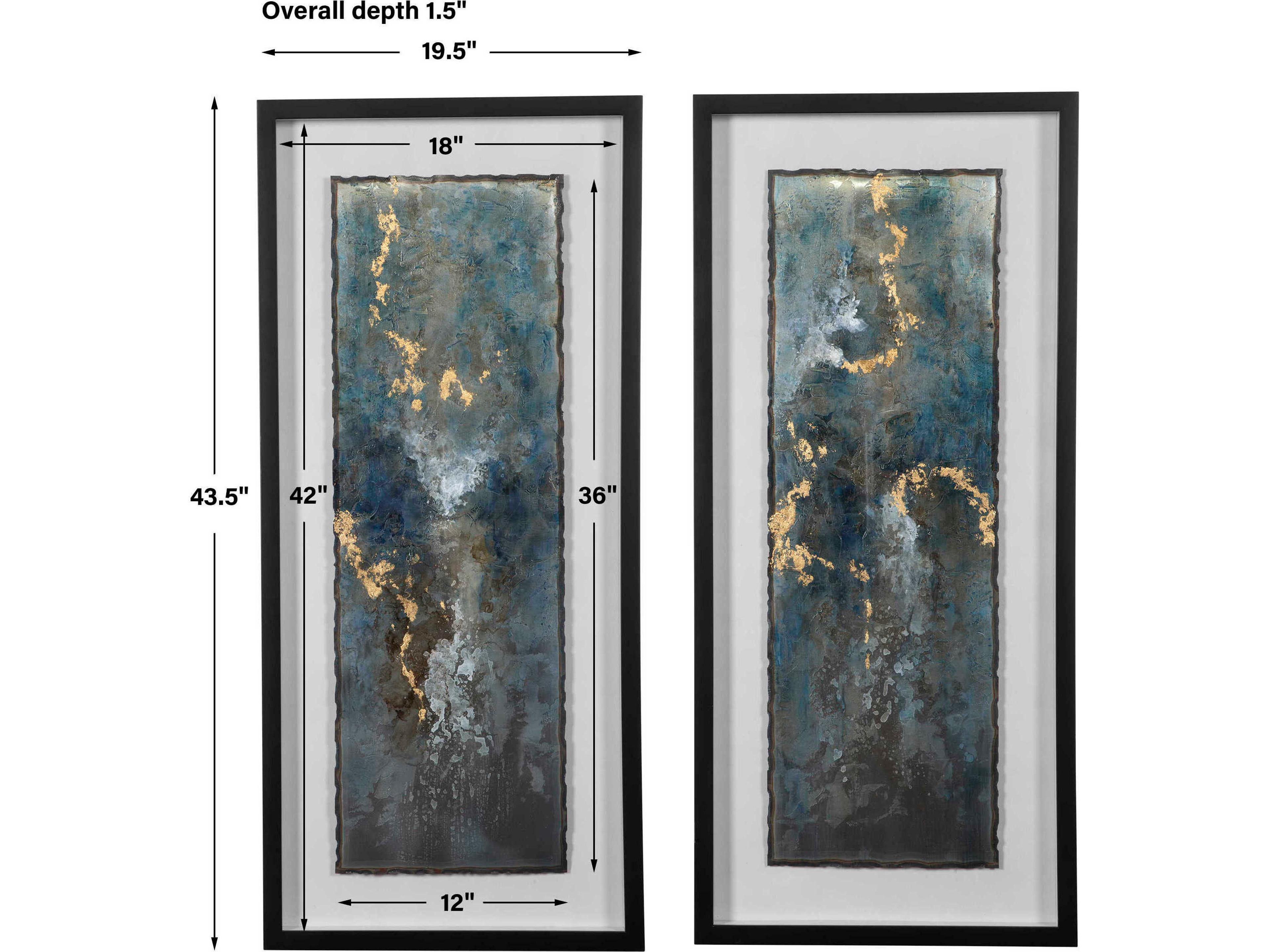 Uttermost Glimmering Agate Abstract Prints Set of 2
