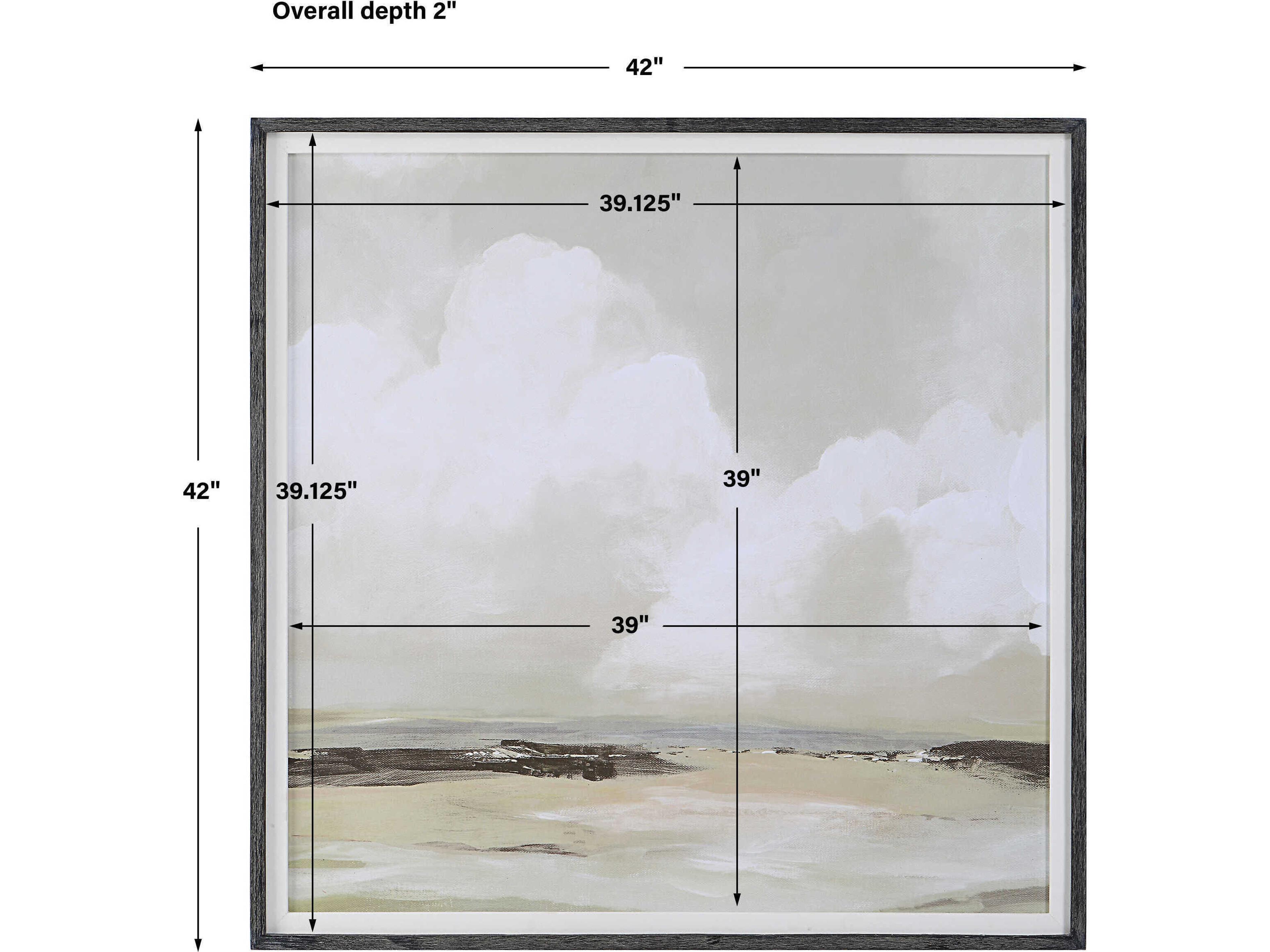 Uttermost Soft Clouds Dark Espresso Framed Print Wall Art