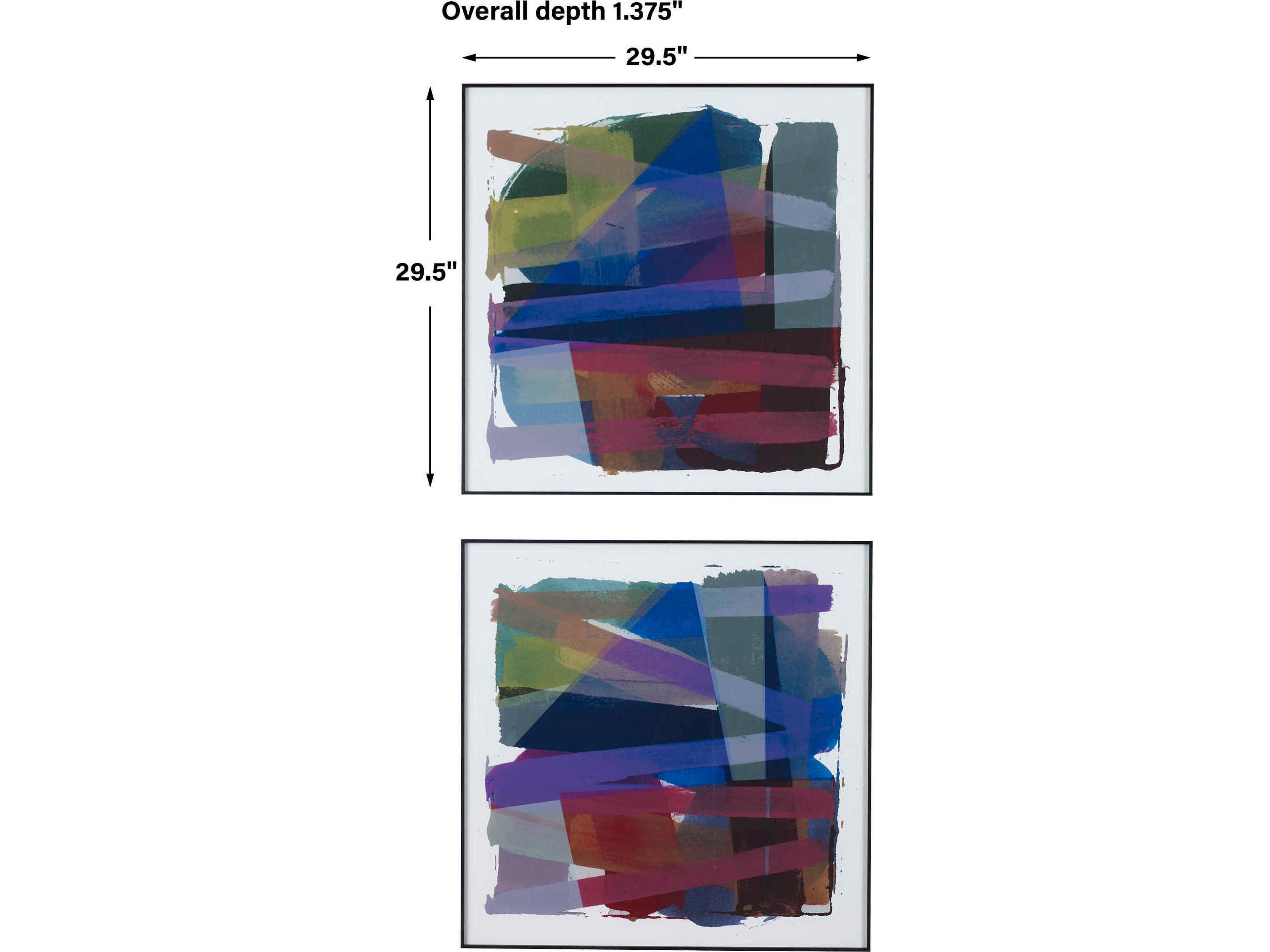 Uttermost Vivacious Abstract Framed Prints Set of 2