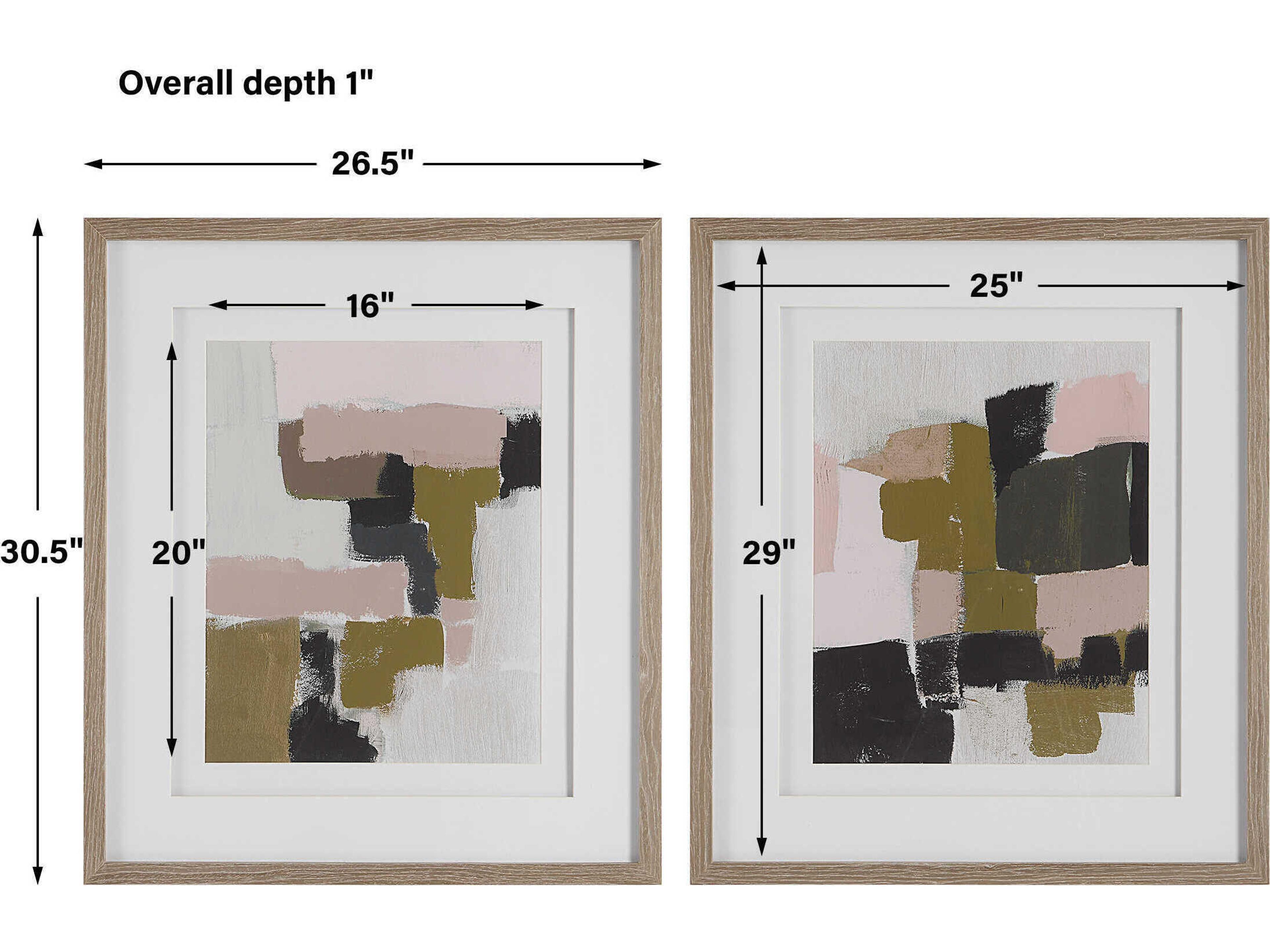 Uttermost Color Block Framed Prints Set of 2