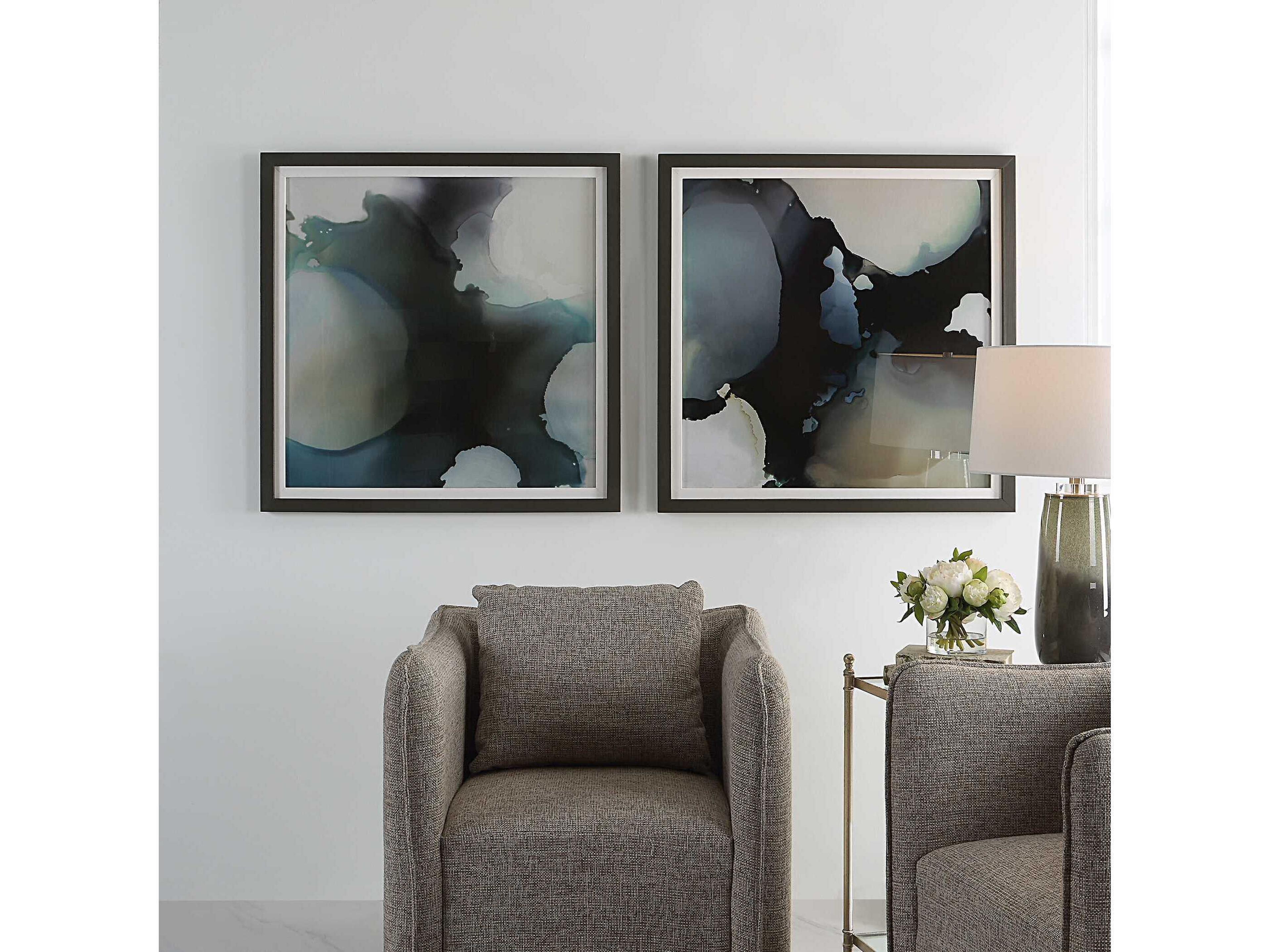Uttermost Telescopic Abstract Framed Prints Set of 2