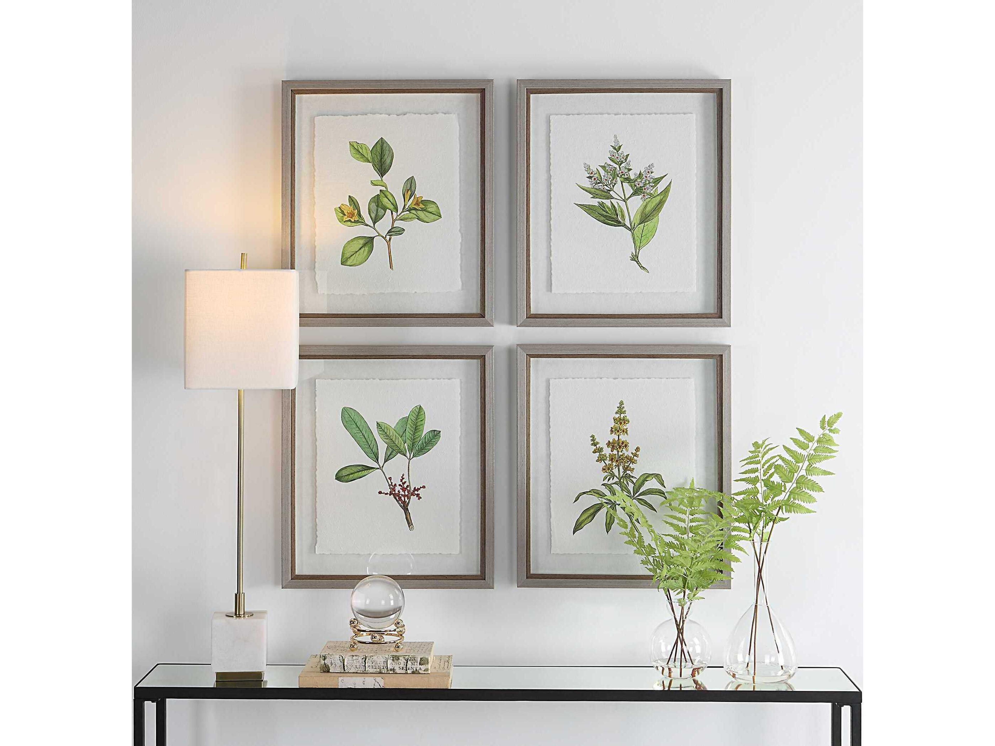 Uttermost Wildflower Study Framed Print / Painting Set of 4