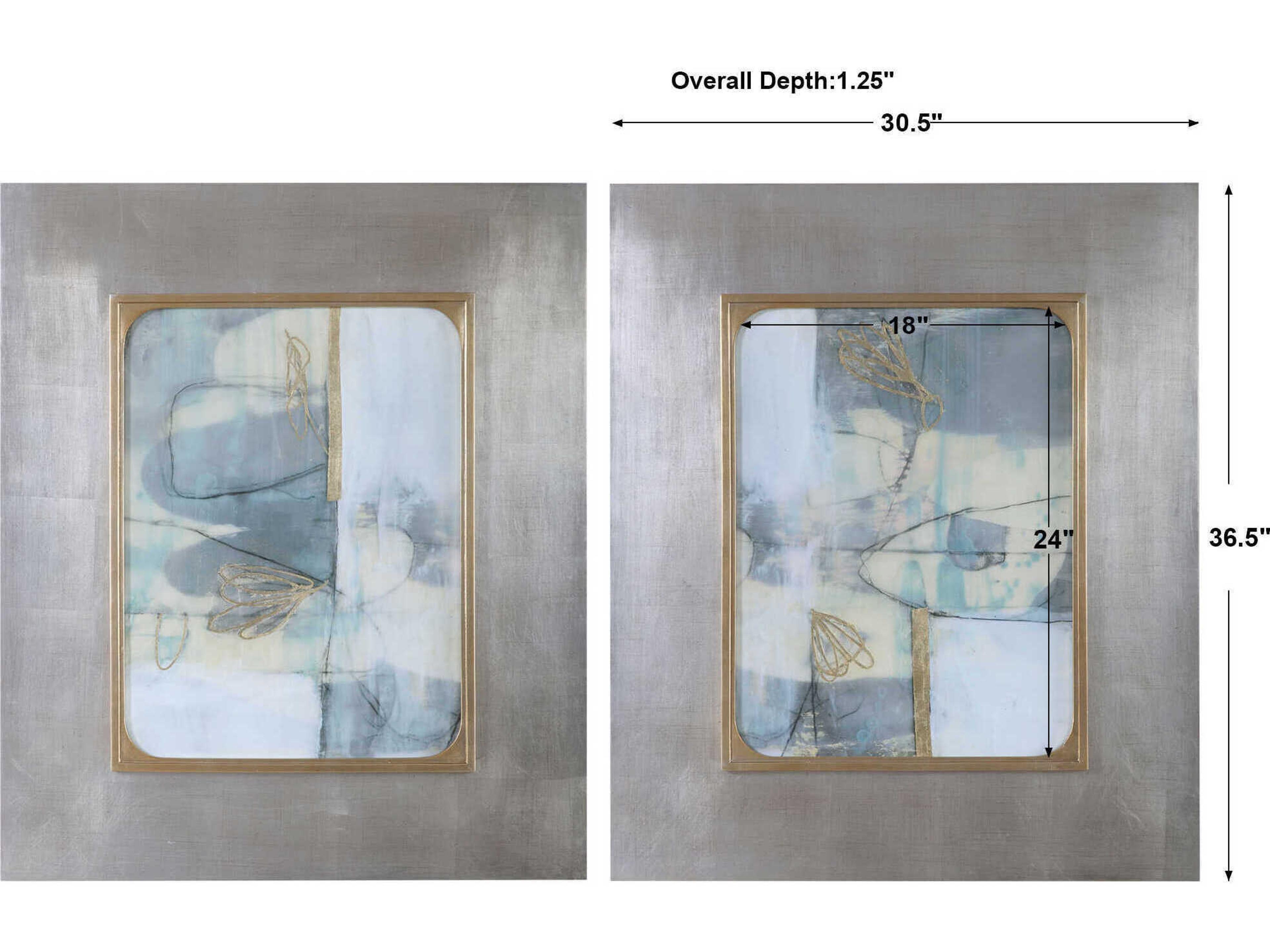 Uttermost Gilded Whimsy Canvas Wall Art Set of 2