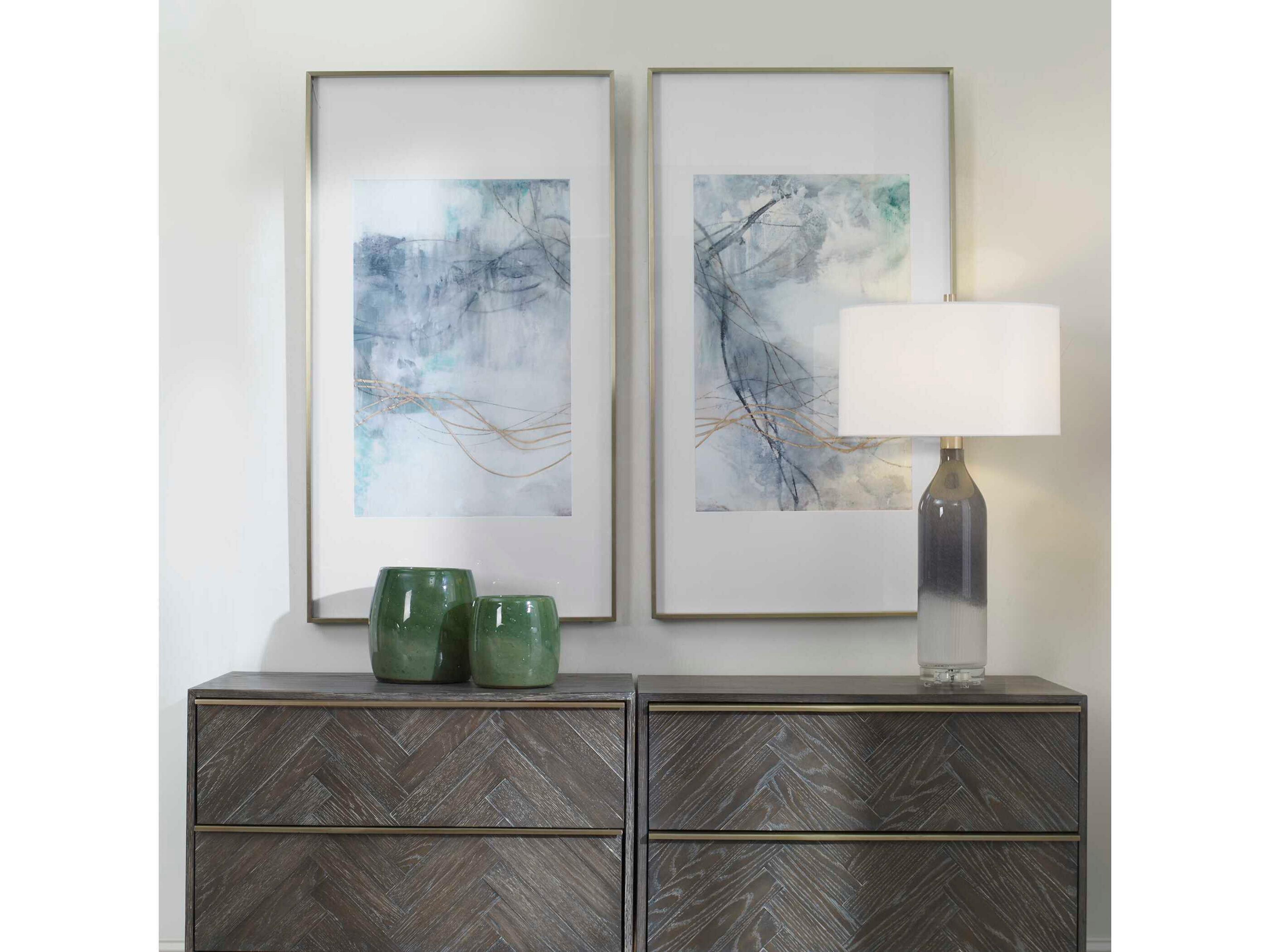 Uttermost Undulating Oro Abstract Prints Set of 2