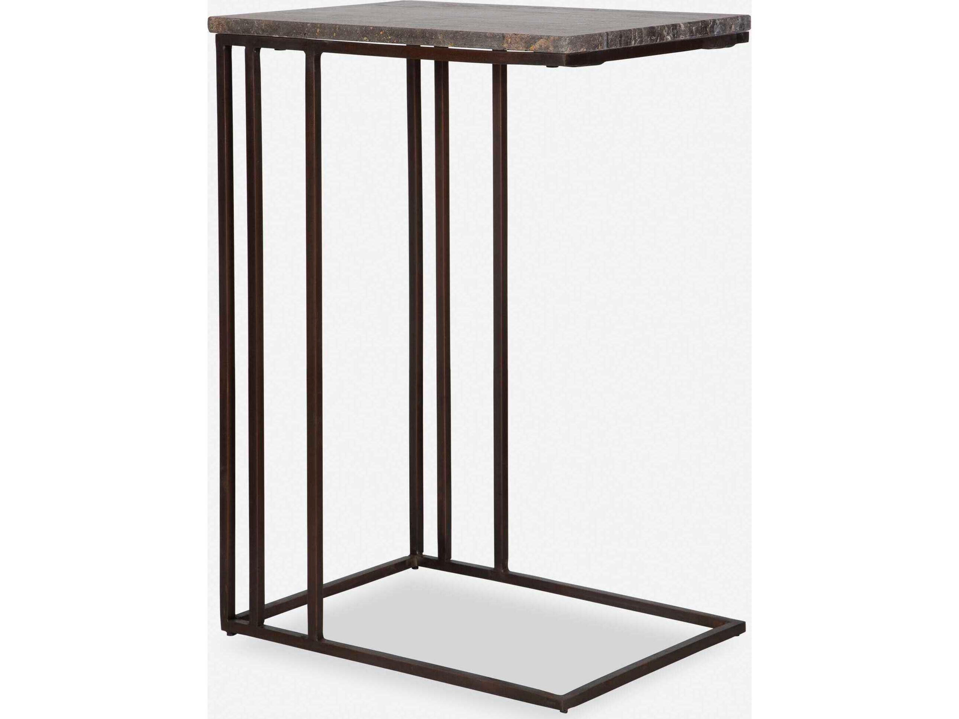 Uttermost Theodore Rectangular Marble Dark Bronze End Table