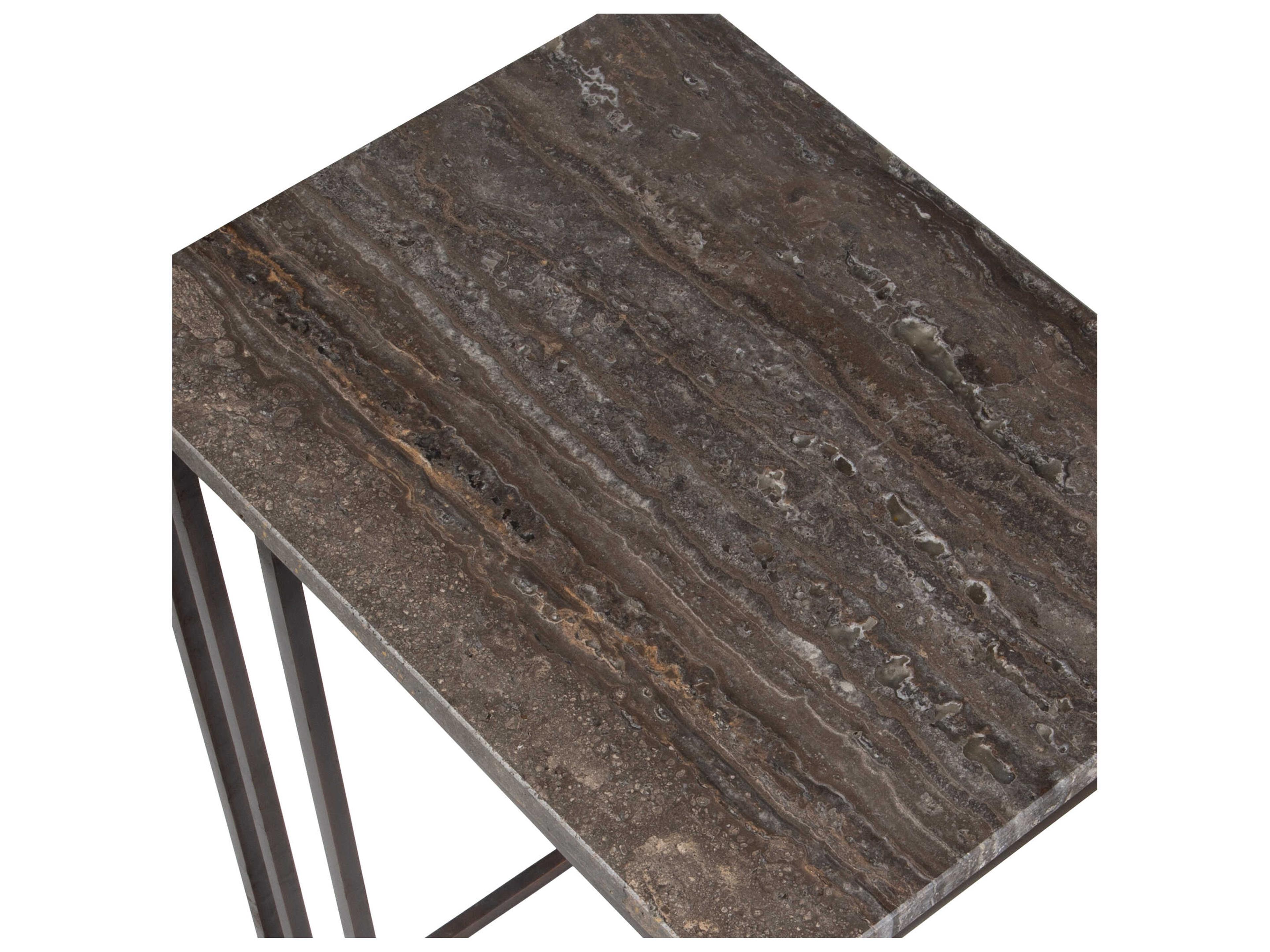 Uttermost Theodore Rectangular Marble Dark Bronze End Table
