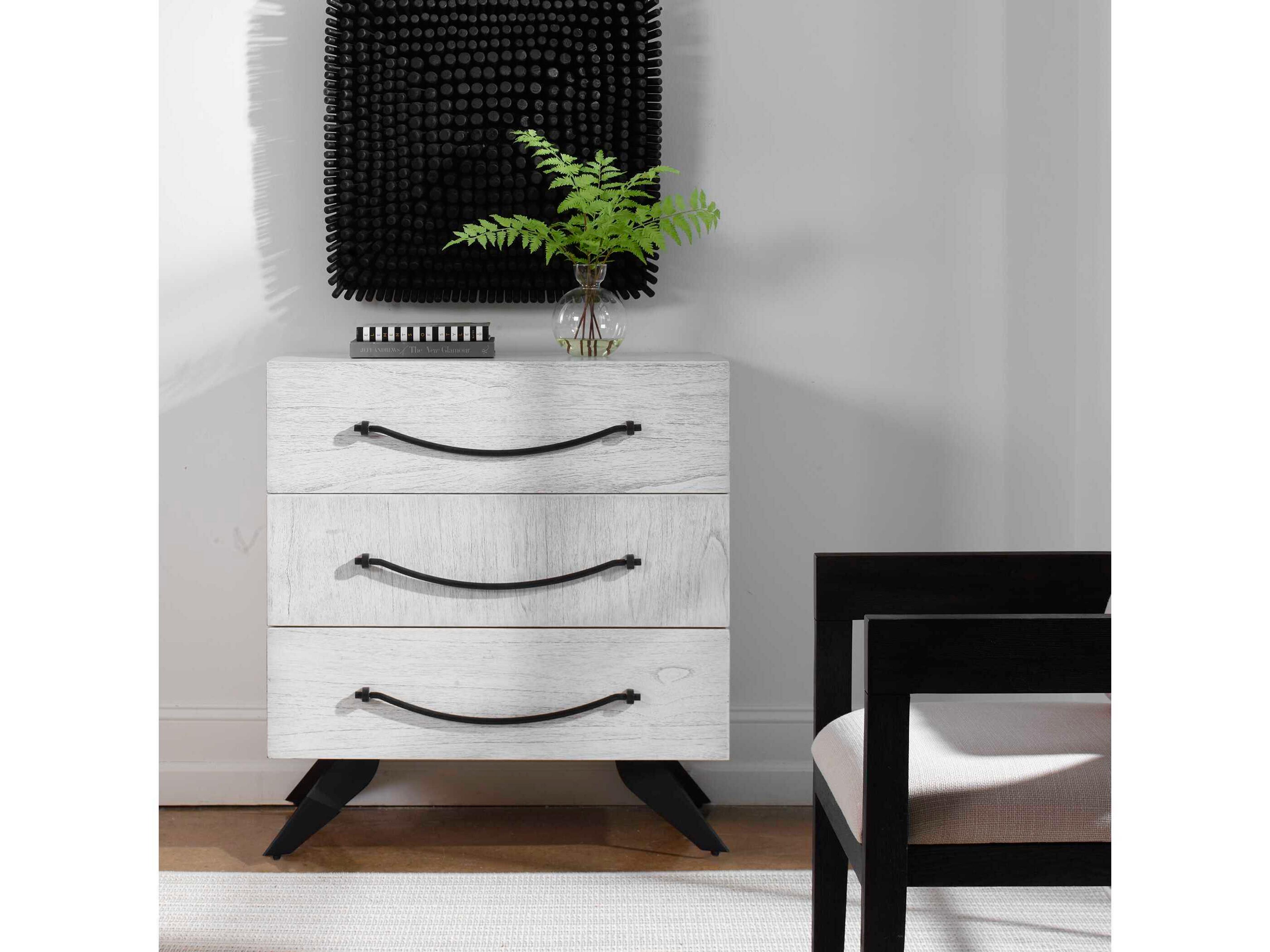Uttermost Vivi White Black Mindi Wood Accent Chest
