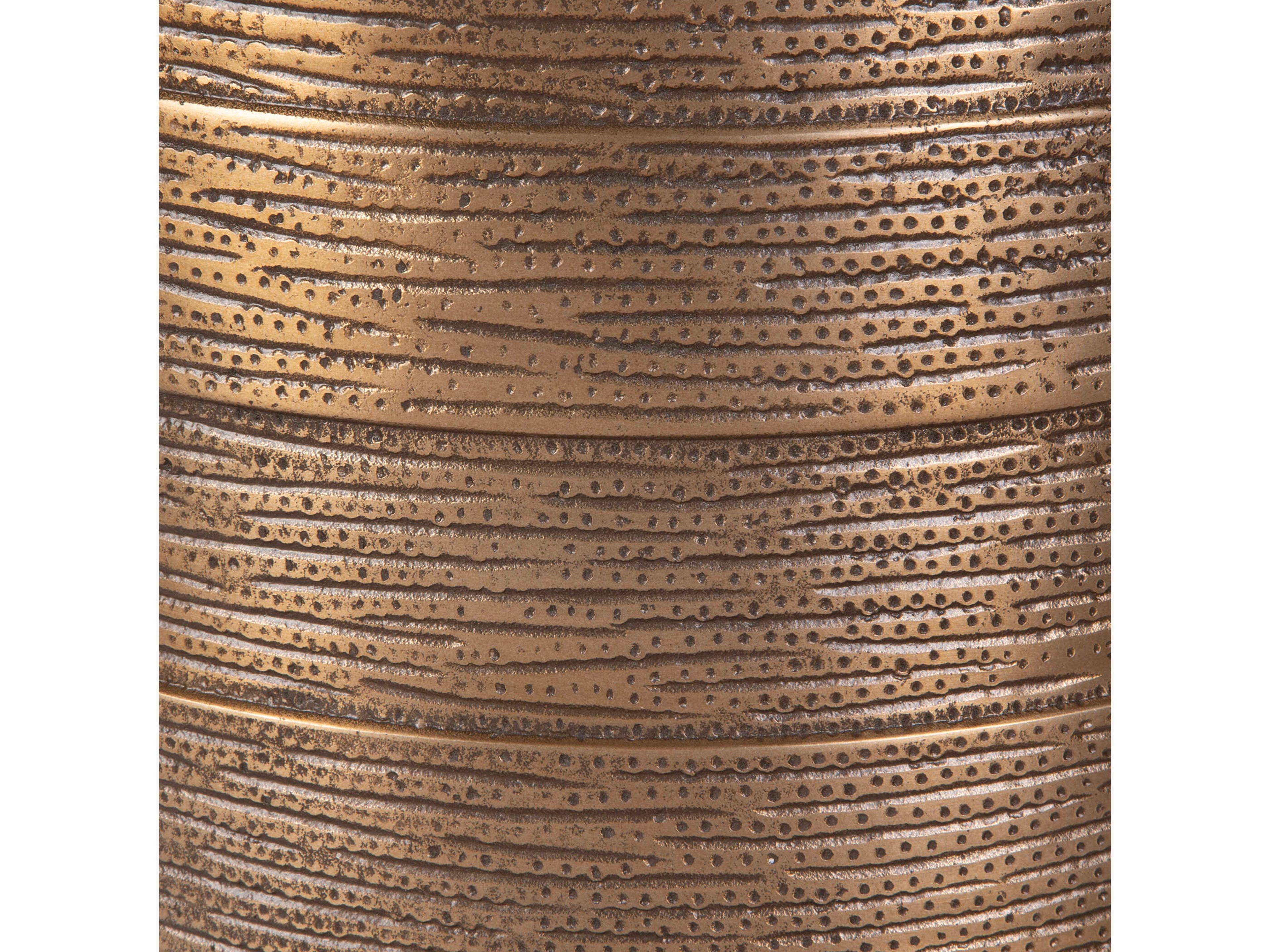 Uttermost Odin Round Metal Antique Brass End Table