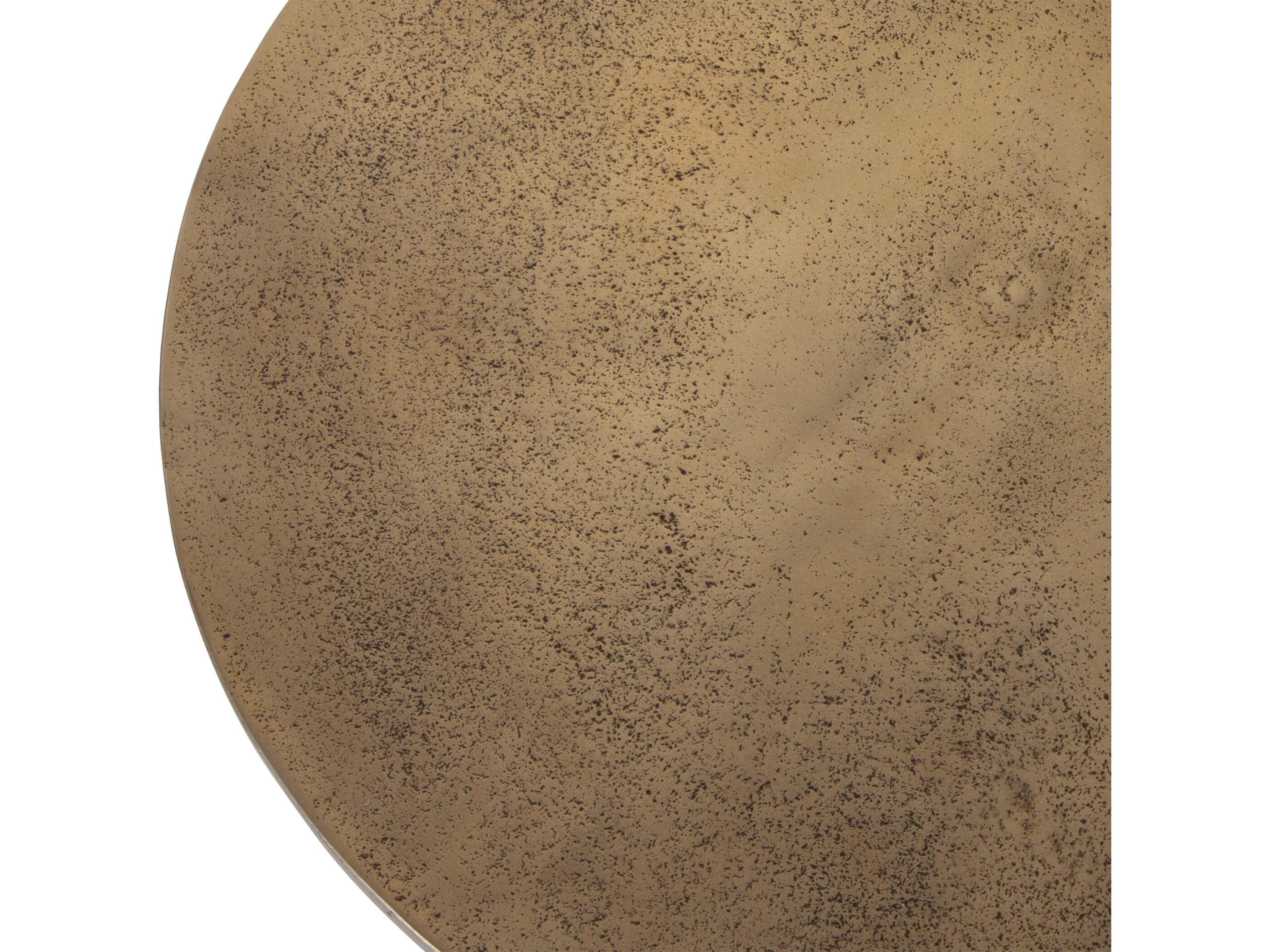 Uttermost Antigua Round Metal Antique Brass End Table