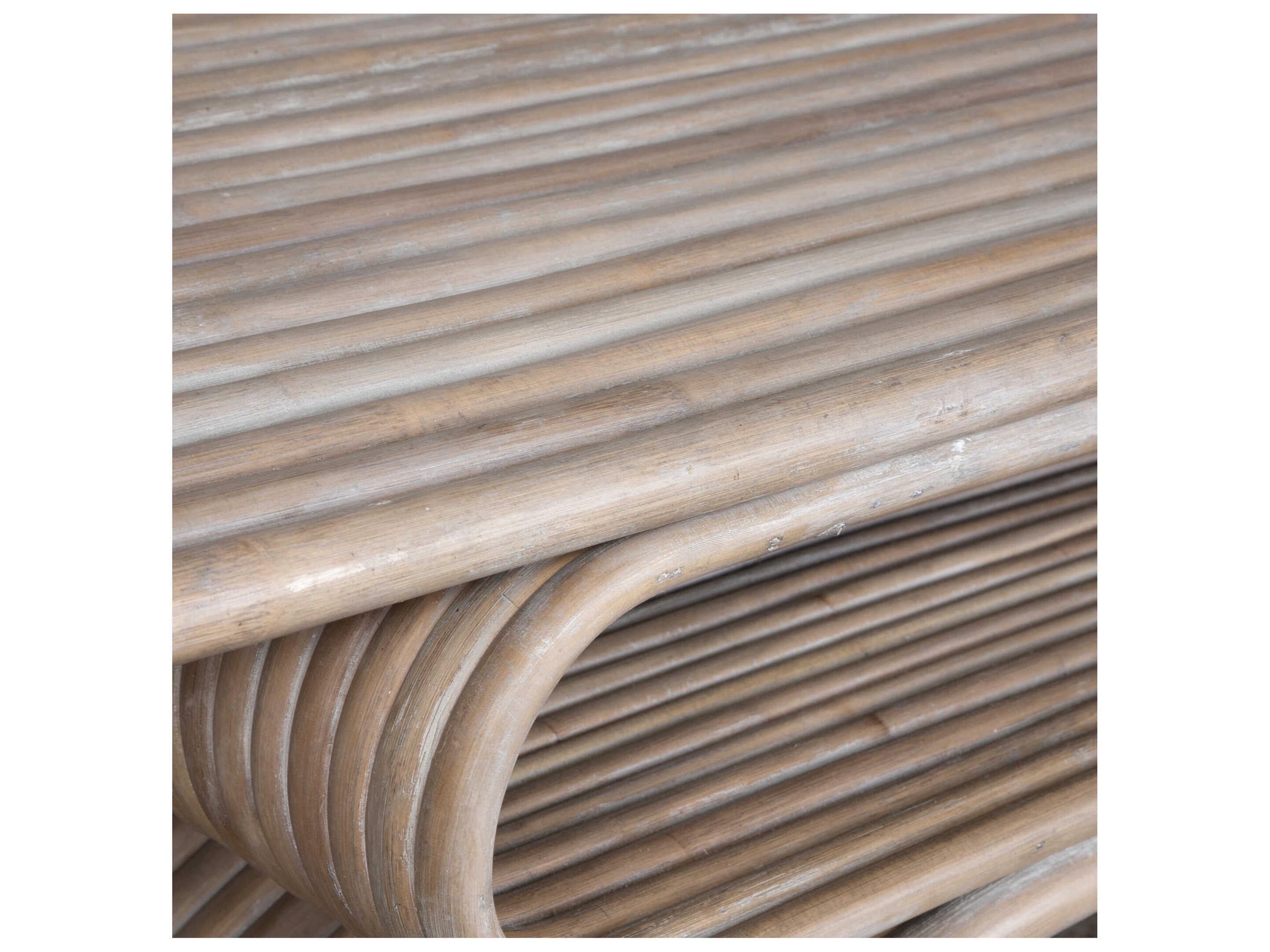 Uttermost Montrose Rectangular Rattan Whitewash Coffee Table