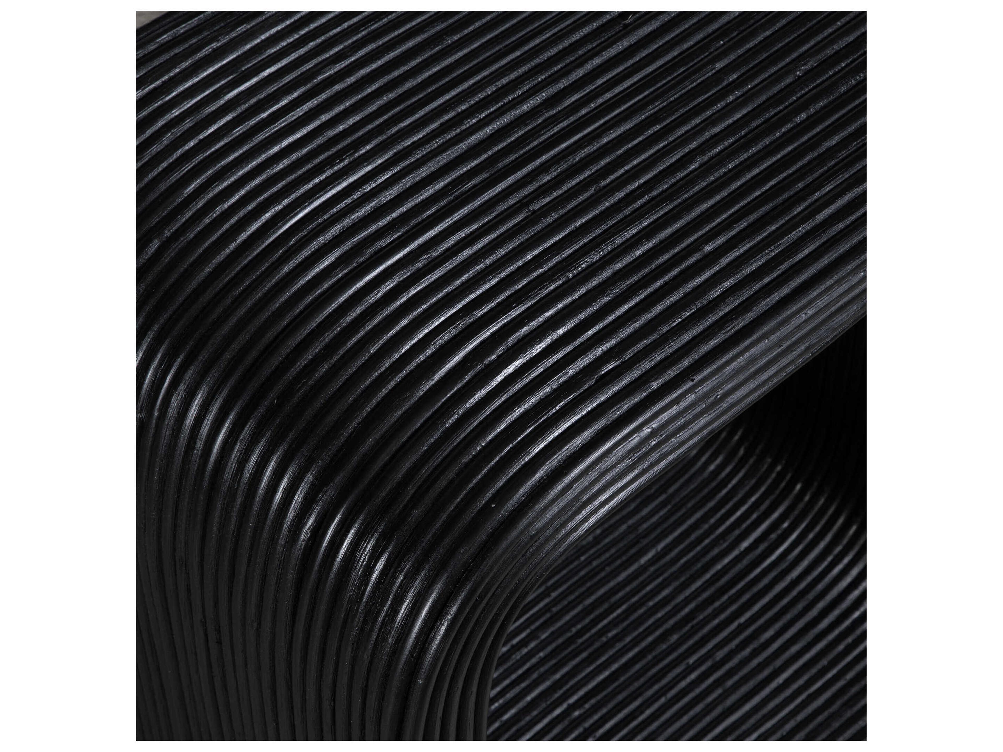 Uttermost Compton Rectangular Rattan Black End Table