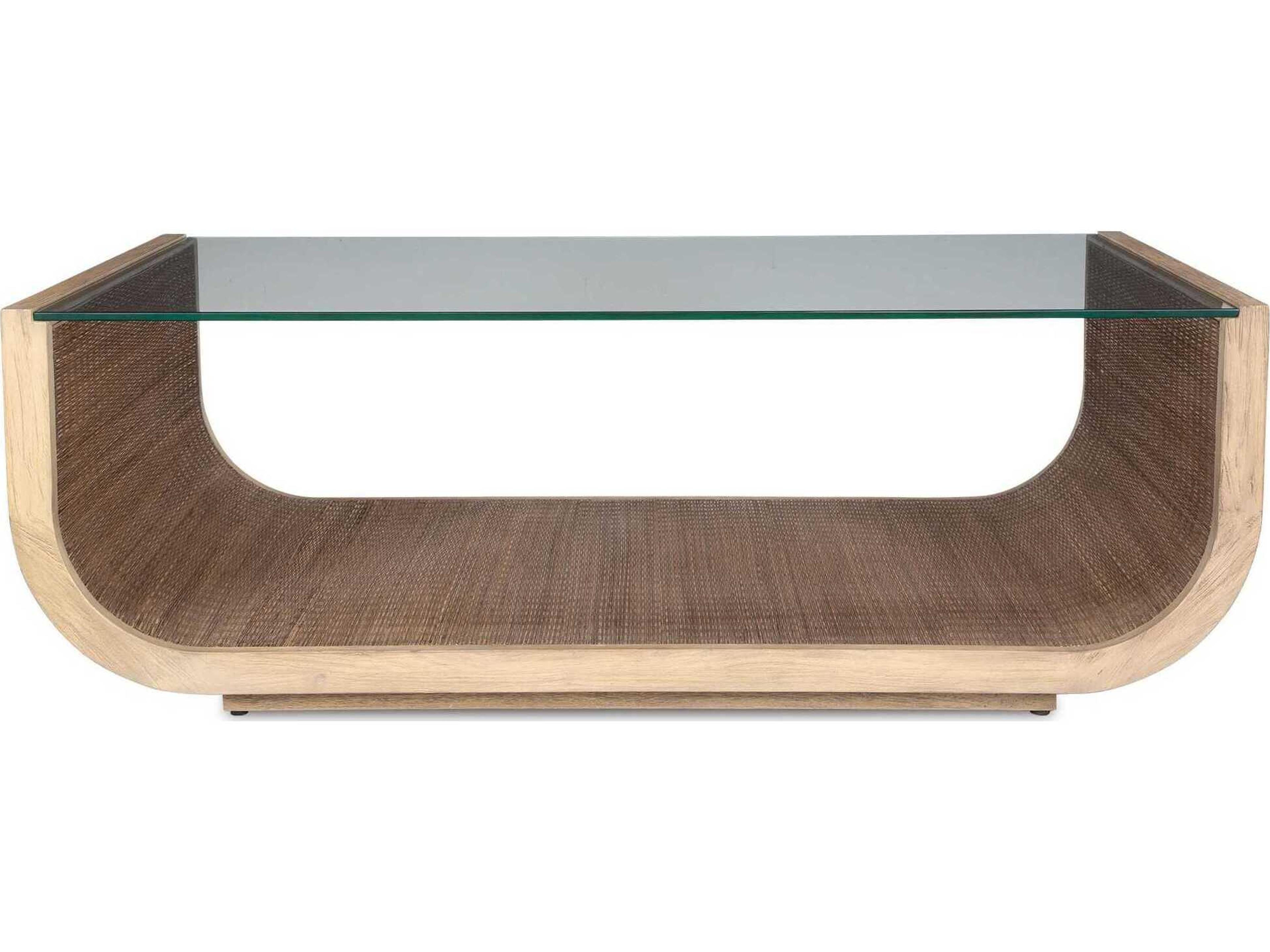 Uttermost Farrington Rectangular Glass Driftwood Grey Coffee Table