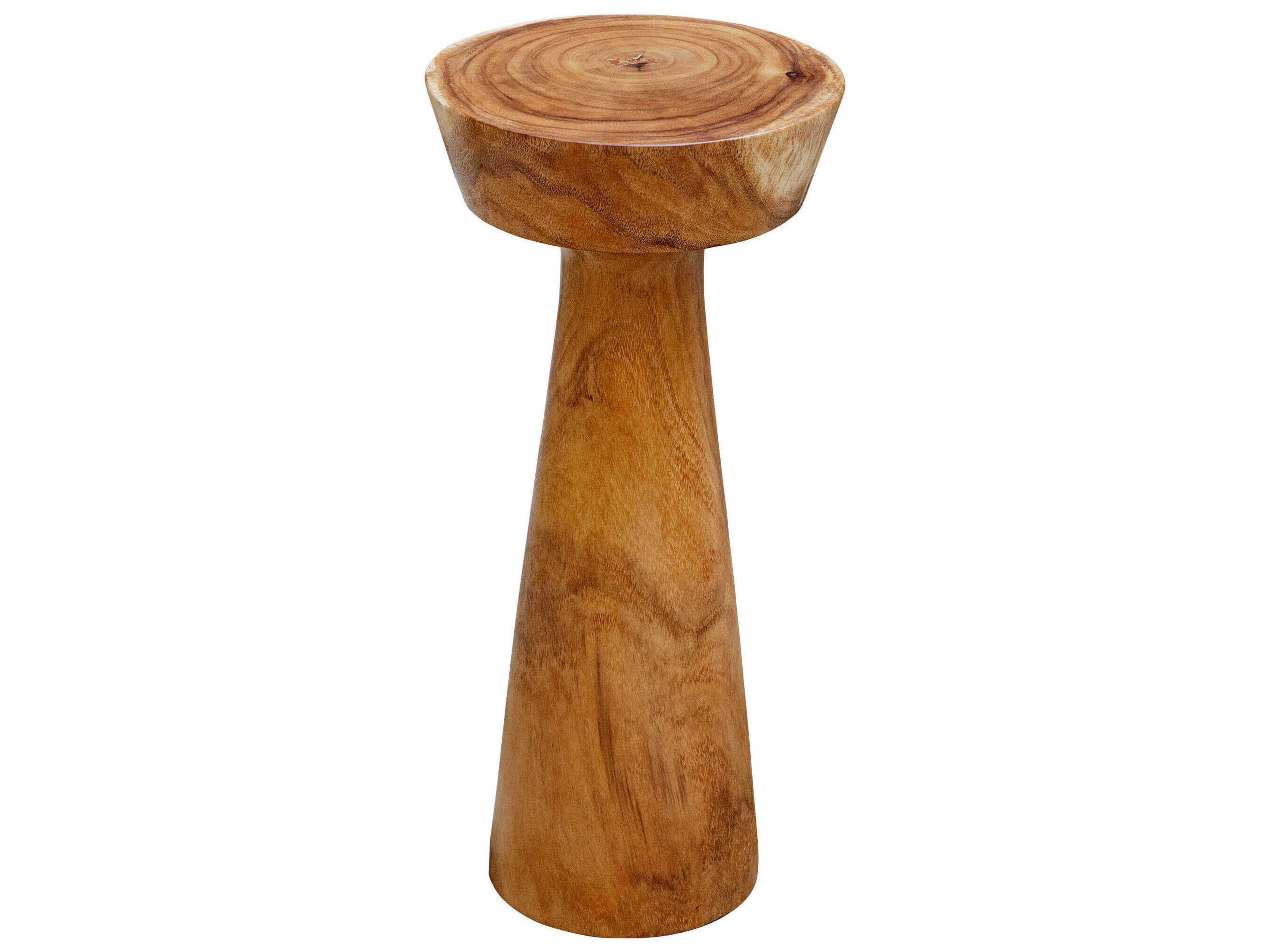 Mano Round Wood Natural End Table