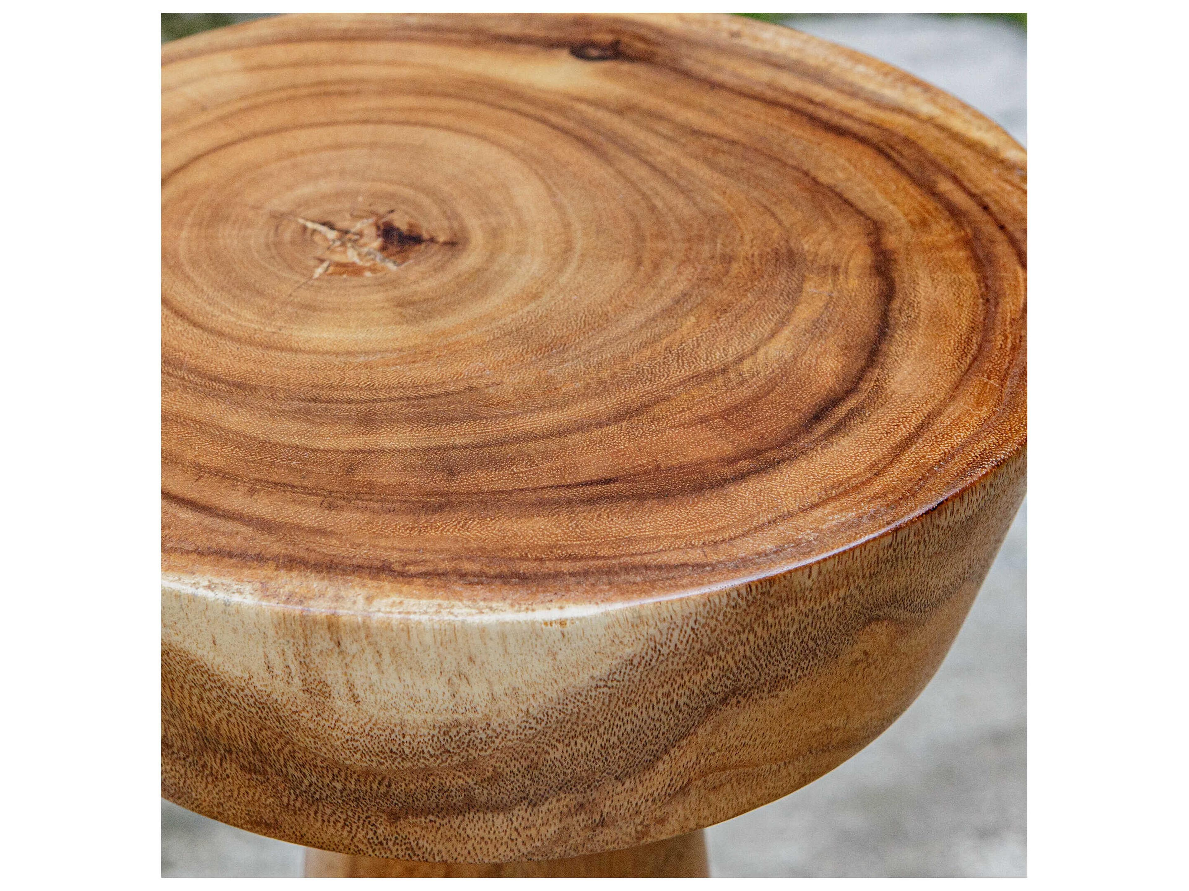 Uttermost Mano Round Wood Natural End Table