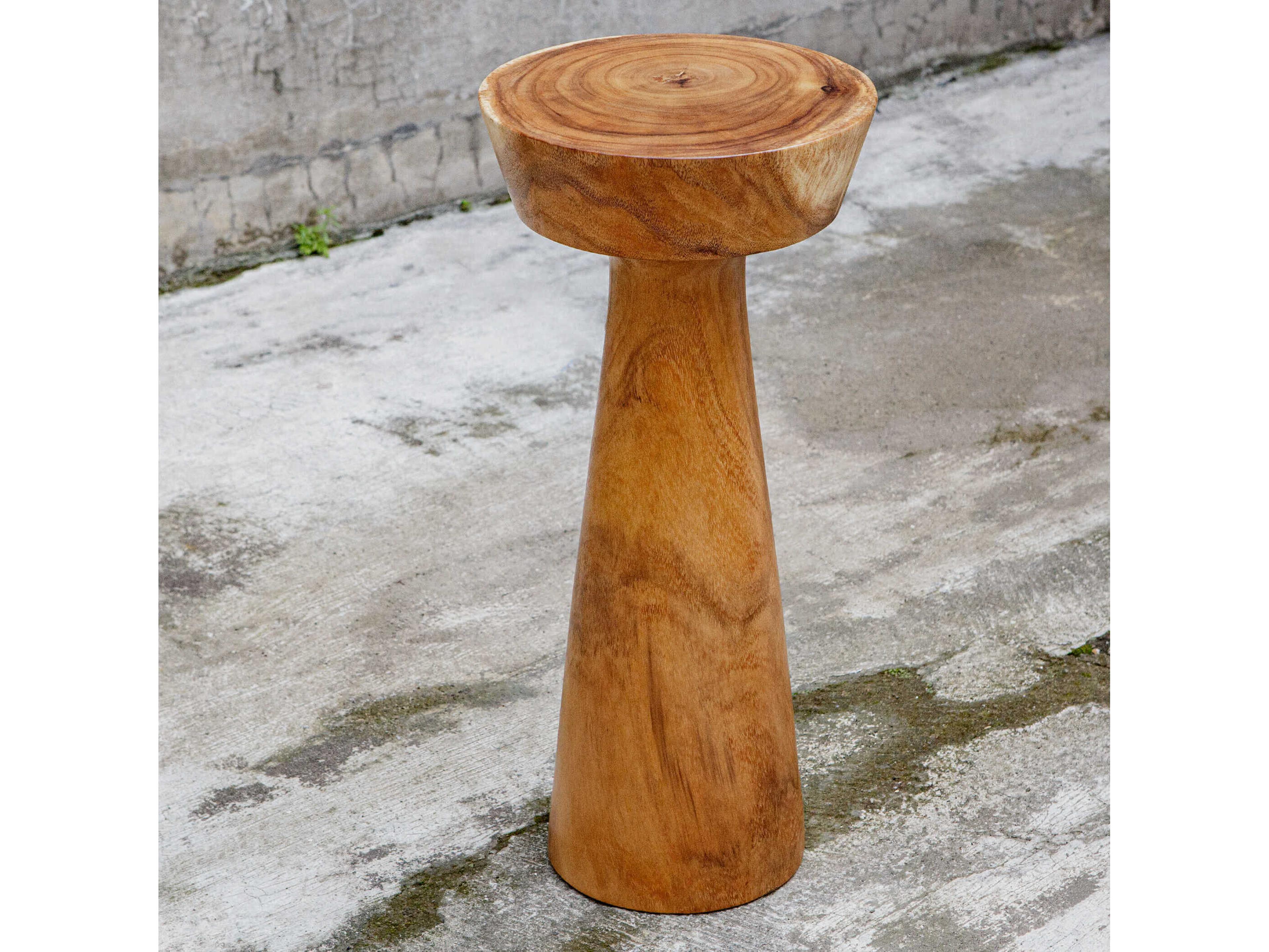 Uttermost Mano Round Wood Natural End Table