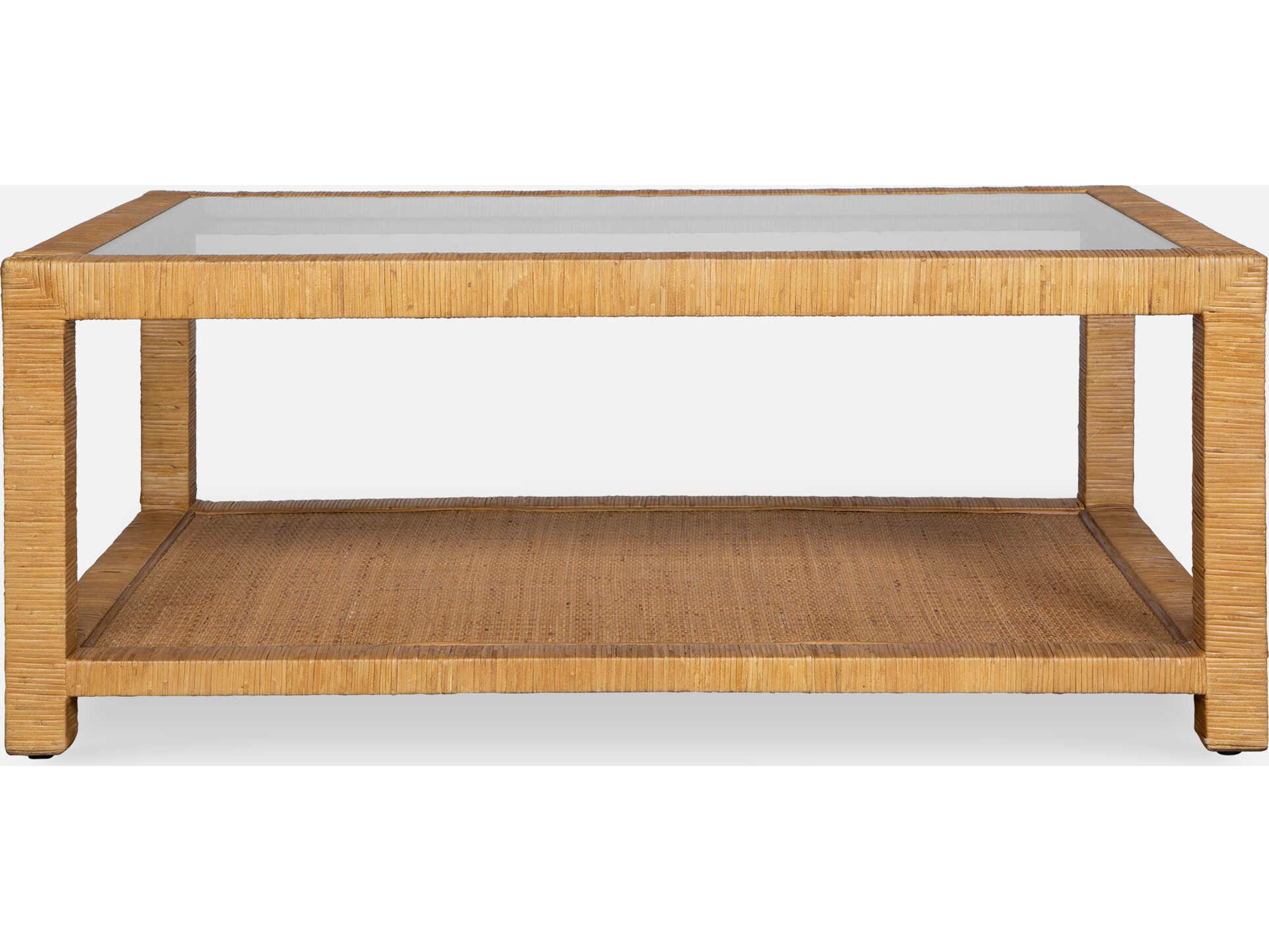 Uttermost Kensing Rectangular Glass Natural Coffee Table