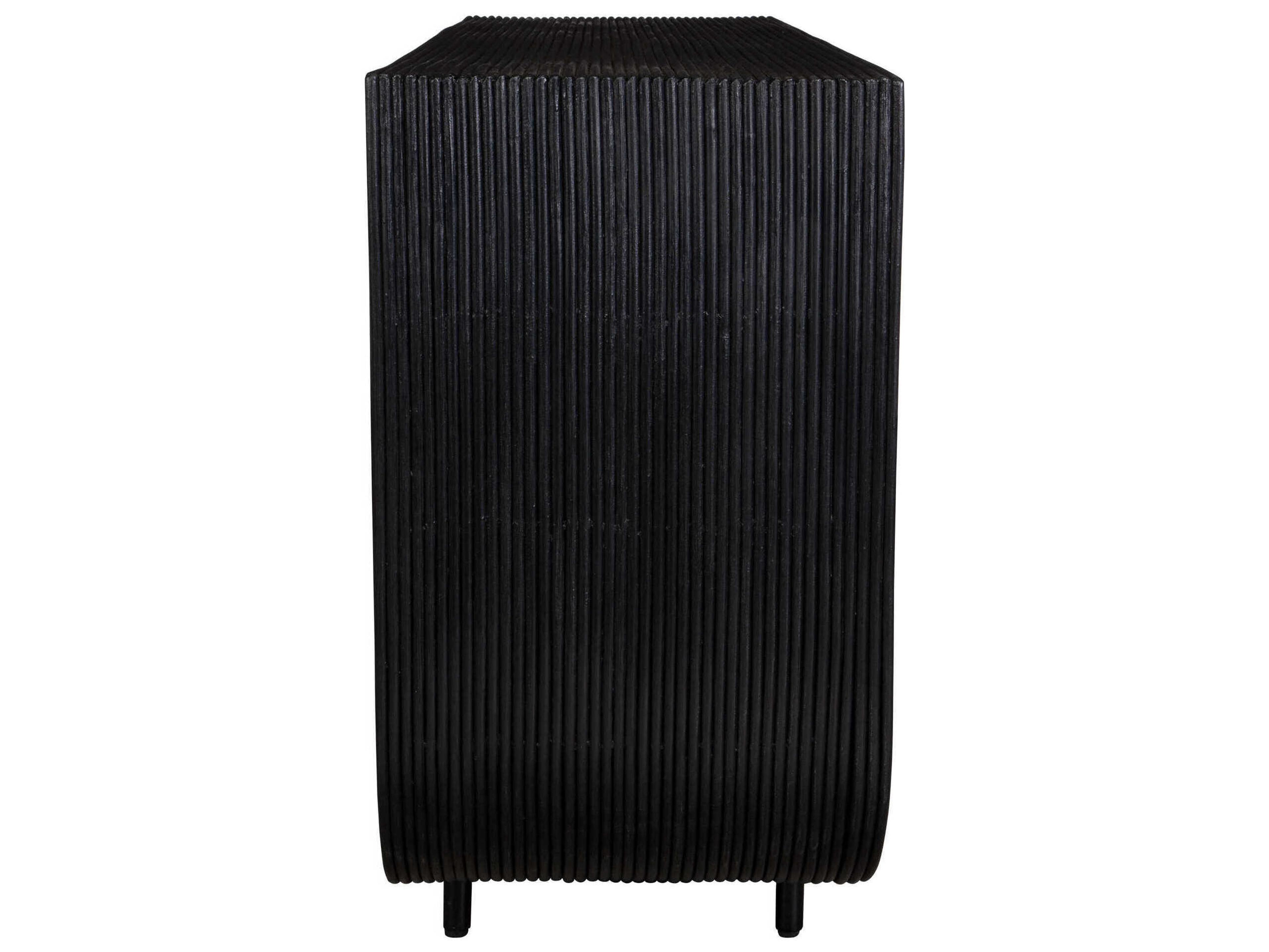 Uttermost Compton Rectangular Rattan Black Console Table